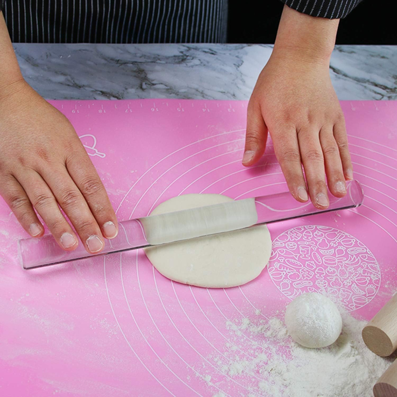 AUGSUN 1Pcs Acrylic Clay Roller Acrylic round Tube Roller Rolling Bar Clear Clay Art Craft DIY Polymer Tool image number 3