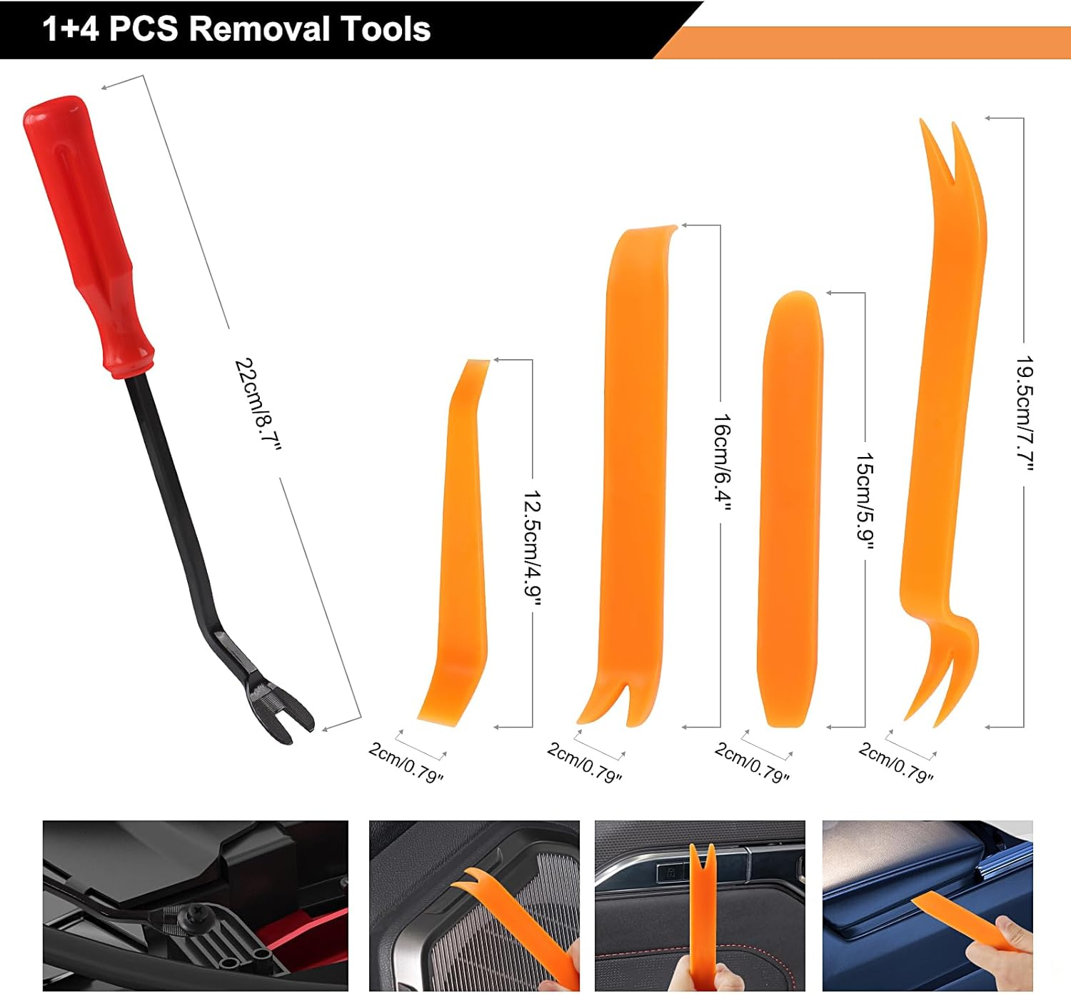 100 Piece Push in Bumper Repair Kit, Universal Car Trim Clips with 5 Removal Tools, Expansion Screws Replacement Kit image number 3