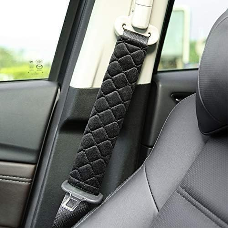 4 Pack Seat Belt Cover Extra Long Seat Belt Pads for Car Soft Comfort Shoulder Strap Covers Harness Pads Helps Protect Your Neck and Shoulder(24.5Cm,Black) image number 3