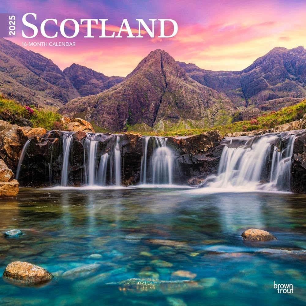 Scotland | 2025 12 X 24 Inch Monthly Square Wall Calendar | Plastic-Free | Browntrout | UK United Kingdom Scenic