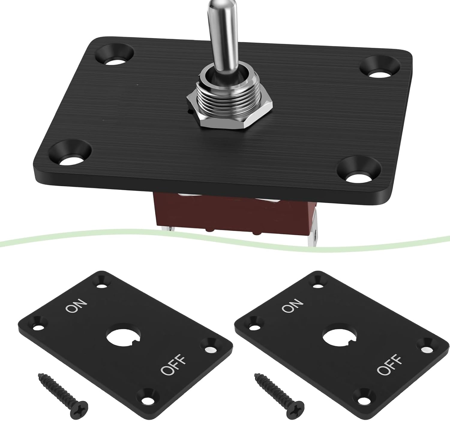 2Pcs Toggle Switch Panel On-Off Bracket Mounting Holes 12Mm with Screws Aluminum Alloy for Most Caravan Marine Boat Car Trailer RV image number 2