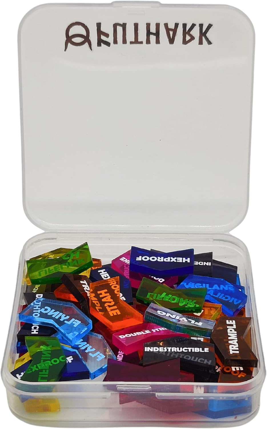 Futhark MTG Counter Dice Set - 25 Compact Multicolored Acrylic Dice with Plus/Minus Counters - Easy to Carry & Easy to Read - Accessories for Magic: the Gathering (Blank Tokens) image number 1