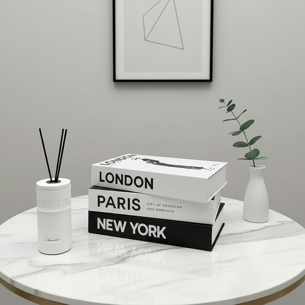 Decorative Books for Home Decor, Set of 3 Stylish Faux Books, DIY Books Stack for Coffee Table/Office/Shelf/Farmhouse/Living Room Decor, Modern Hardcover Stacked Display Books image number 4