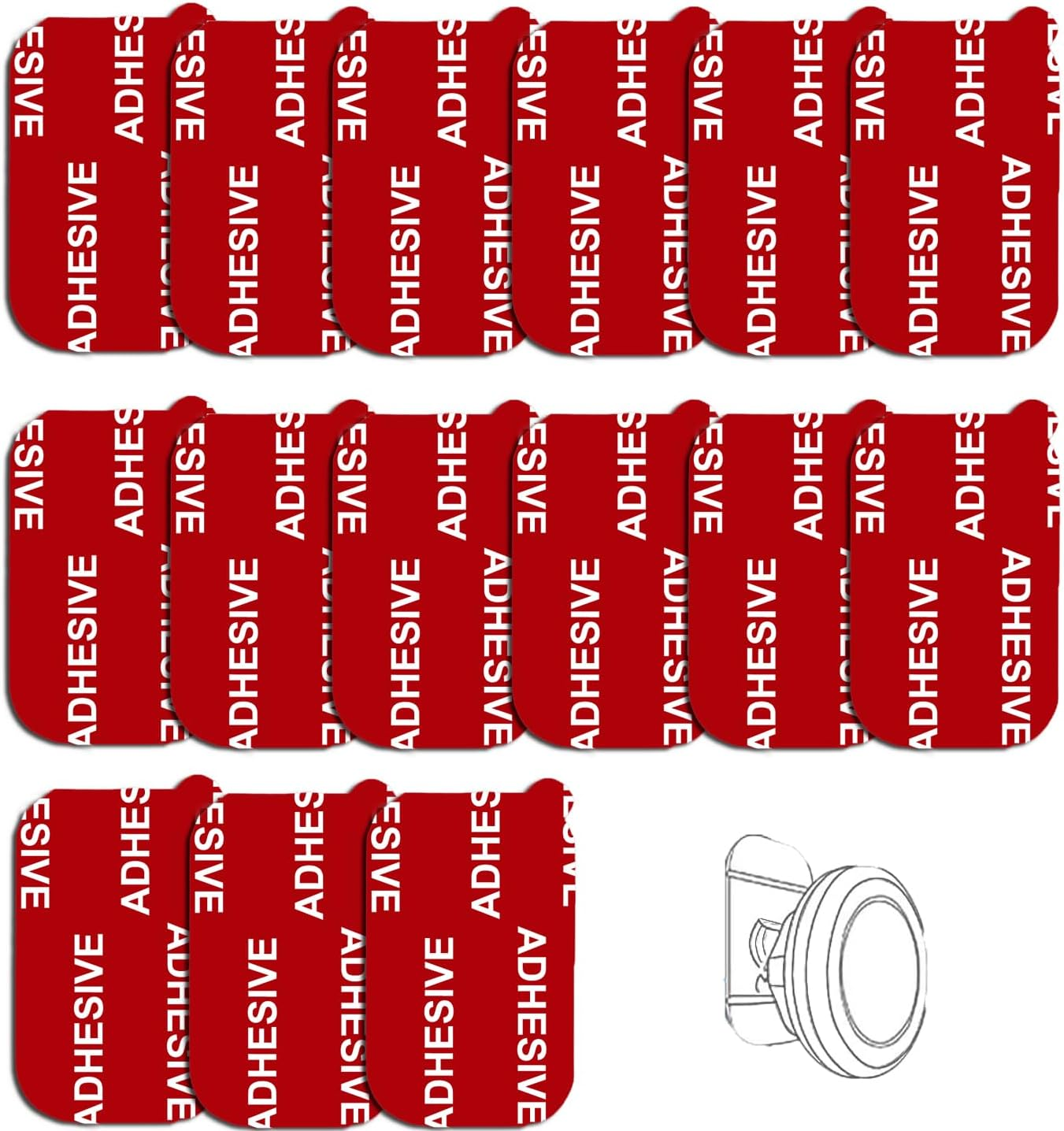 D.SKING 15 Pack Very High Bond Rectangle 3M Adhesive Adhesive Replacement Kit, Magnetic Car Dashboard Phone Mount Base Sticker Parts Double Sided 3M VHB Tape Adhesive Pads image number 1