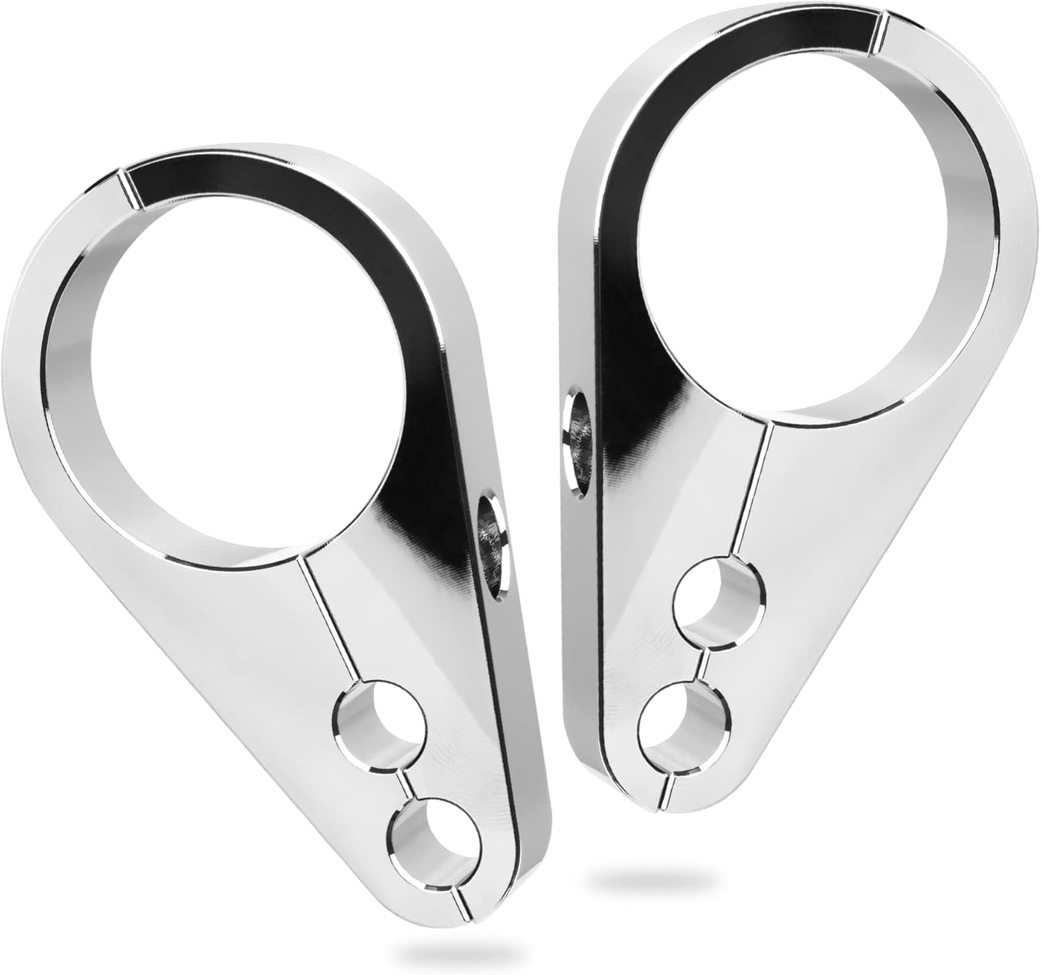 Mokitdora 1.5" Motorcycle Handlebar Clips or Frame Dual Hole Throttle Clutch Cable Brake Line Mount Clamp Universal for Harley 2 Pieces, Chrome image number 7