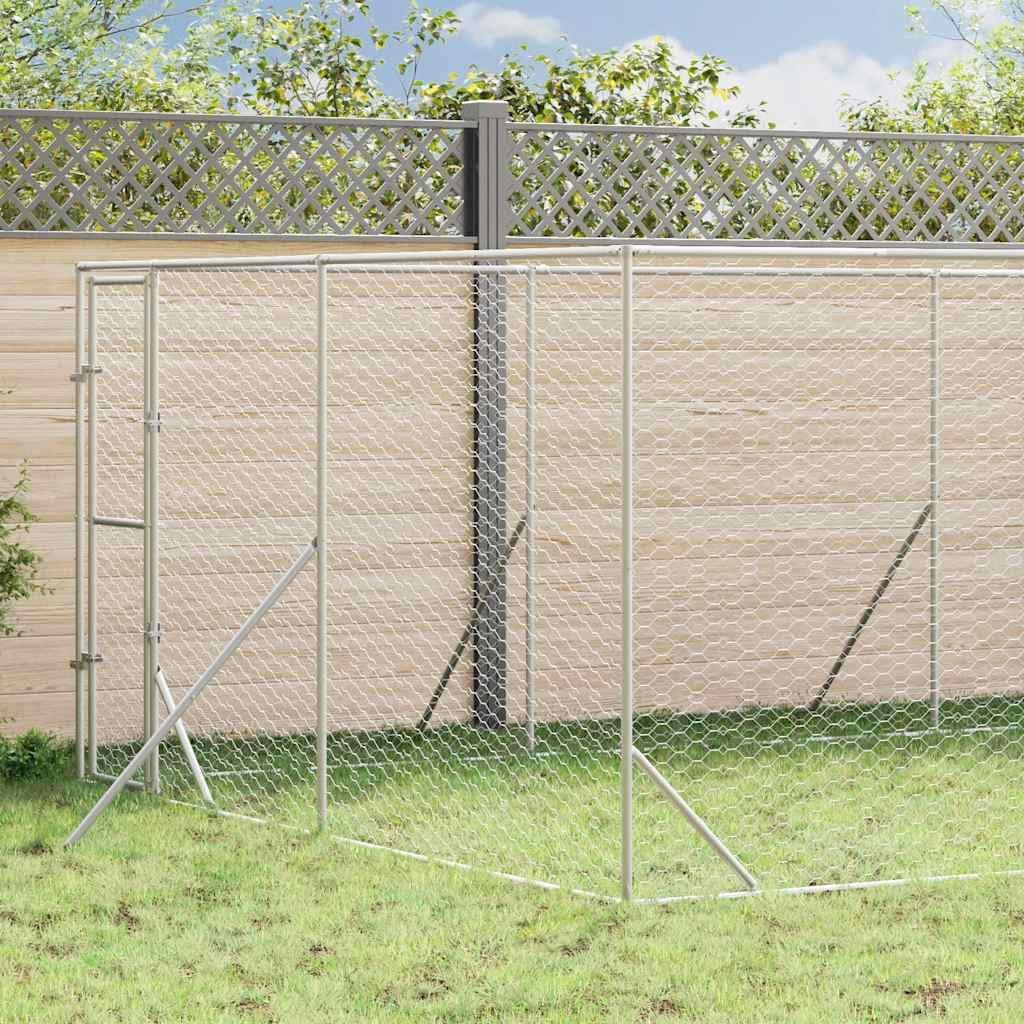 Outdoor Dog Kennel Silver 4X16X2 M Galvanised Steel Pet Shelter Large Yard image number 1