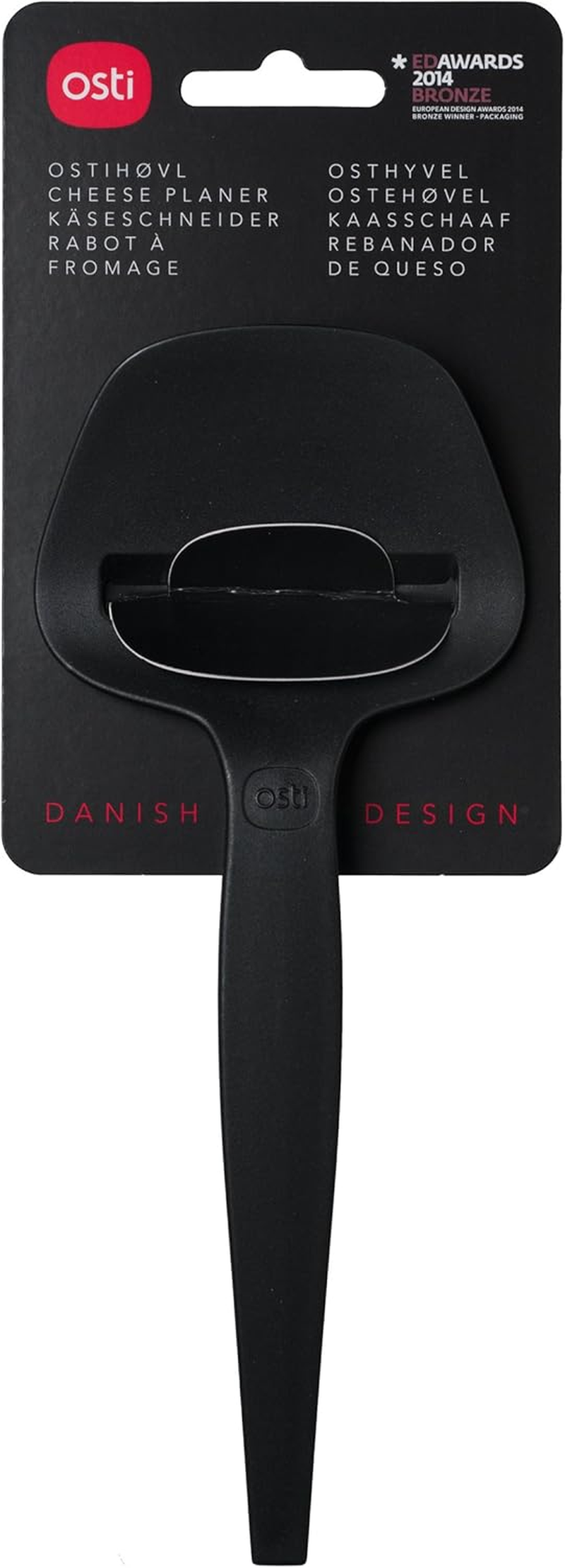 Osti 01 (Black) Cheese Plane &ndash; Handheld Durable Wireless Cheese Slicer for Perfect Slices of Hard, Semi-Hard and Semi-Soft Block Cheese &ndash; Dishwasher Safe &ndash; Danish Design Cheese Cutter image number 1