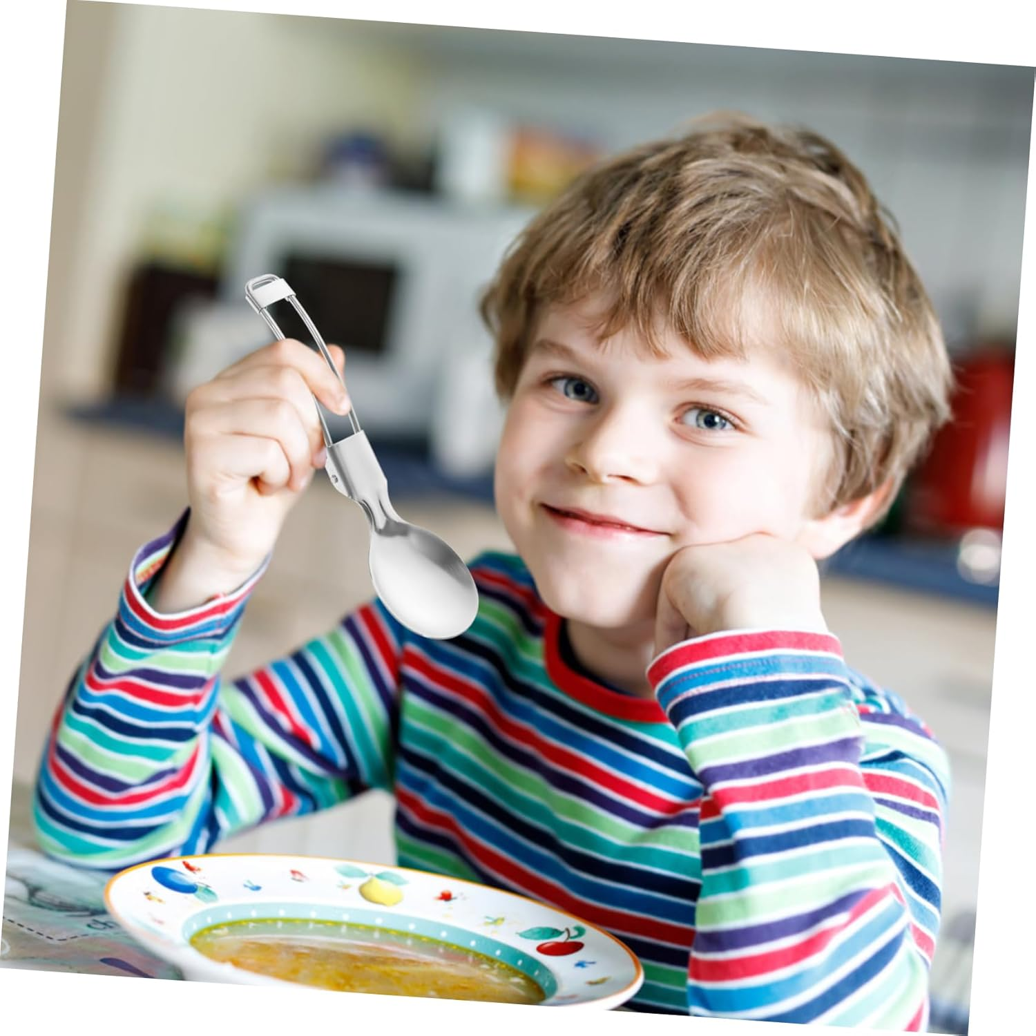 2Sets Travel Folding Cutlery Stainless Steel Utensils Reusable Picnic Silverware Compact Dinnerware for Camping Hiking Outdoor Adventures image number 1