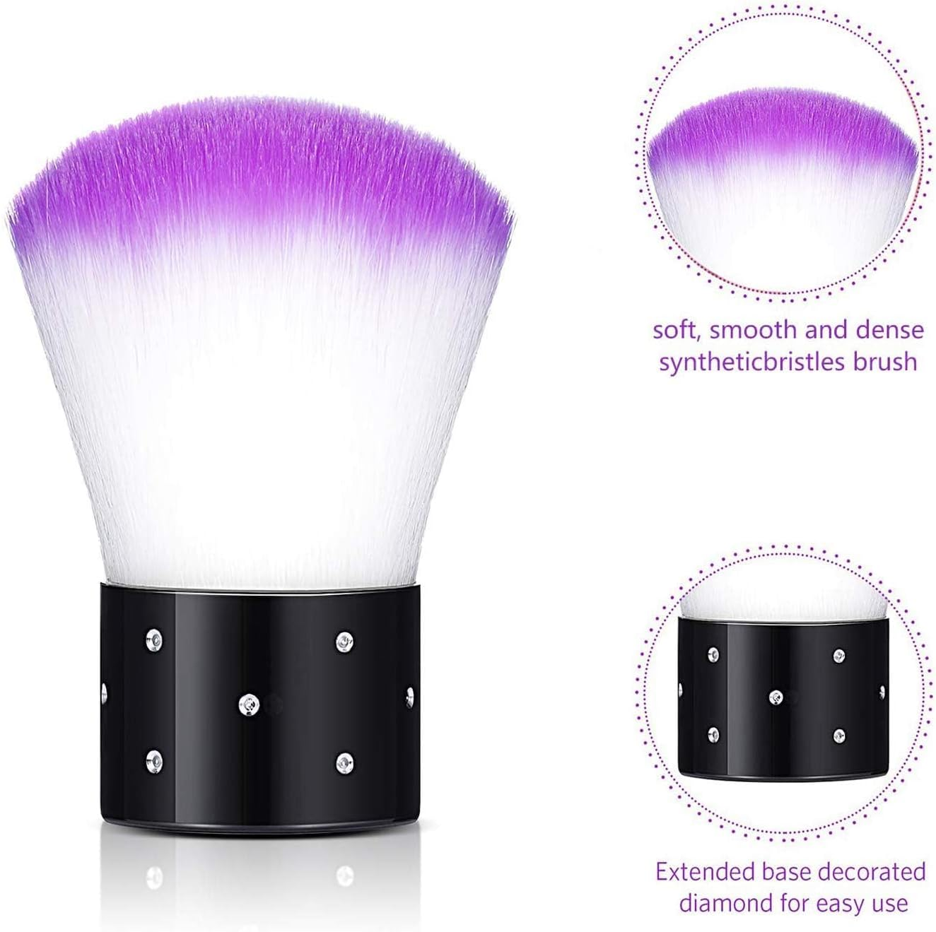 Kalolary 6Pcs Nail Art Dust Brush Remover Powder Cleaner Kabuki Brushes Makeup Powder Blush Brushes Nail Cleaning Brush Nail Art Tools for Cosmetic Makeup or Nail Art-Colorful image number 5