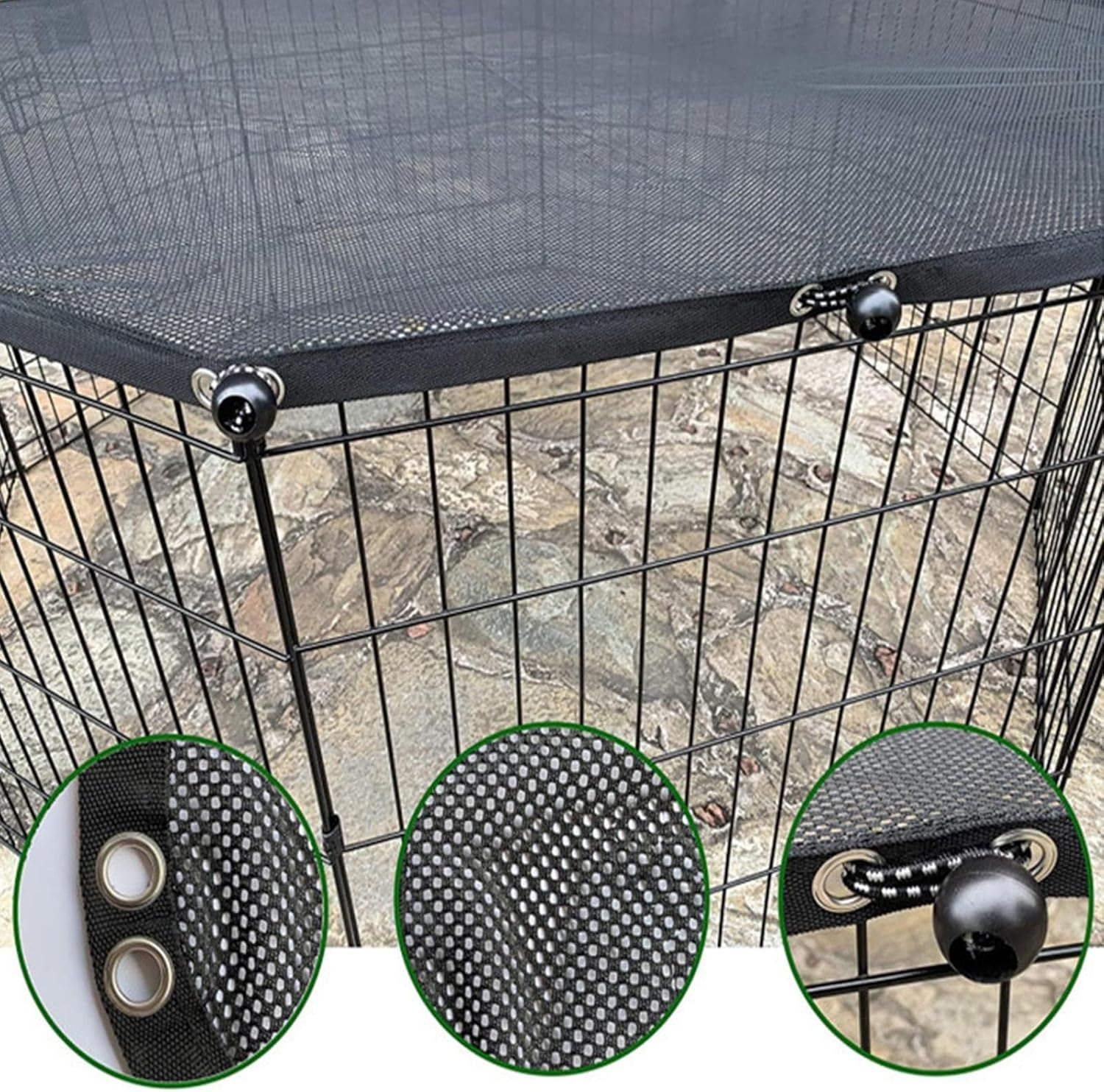 Playpen Cover for Pets - Canine Play Area Protector, Dog Playpen Cover Sun/Rain Proof Top Cover | Playpen Cover Fits 8 Panels Dog Pen for Outdoor and Indoor, Escape-Proof and Sunshade Shield Protector image number 3