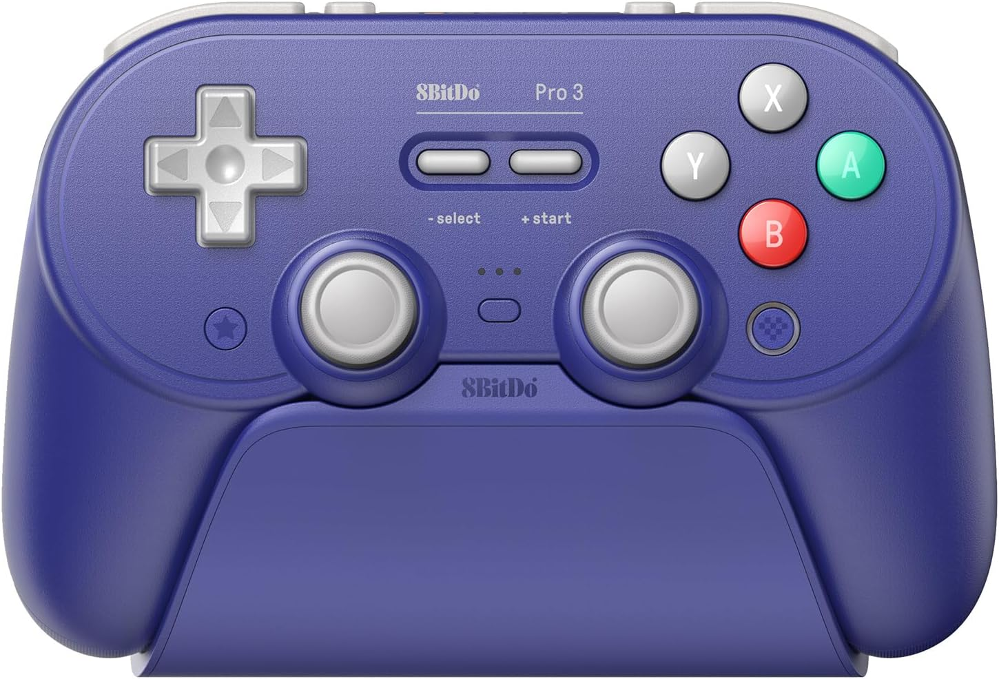 8Bitdo Pro 3 Bluetooth Controller for Switch/Switch 2 &ndash; TMR Joysticks, Swappable ABXY Buttons, Pro Back Buttons, Charging Dock, Hall Effect Triggers, for Windows, Apple, Steamos, Android (Purple)