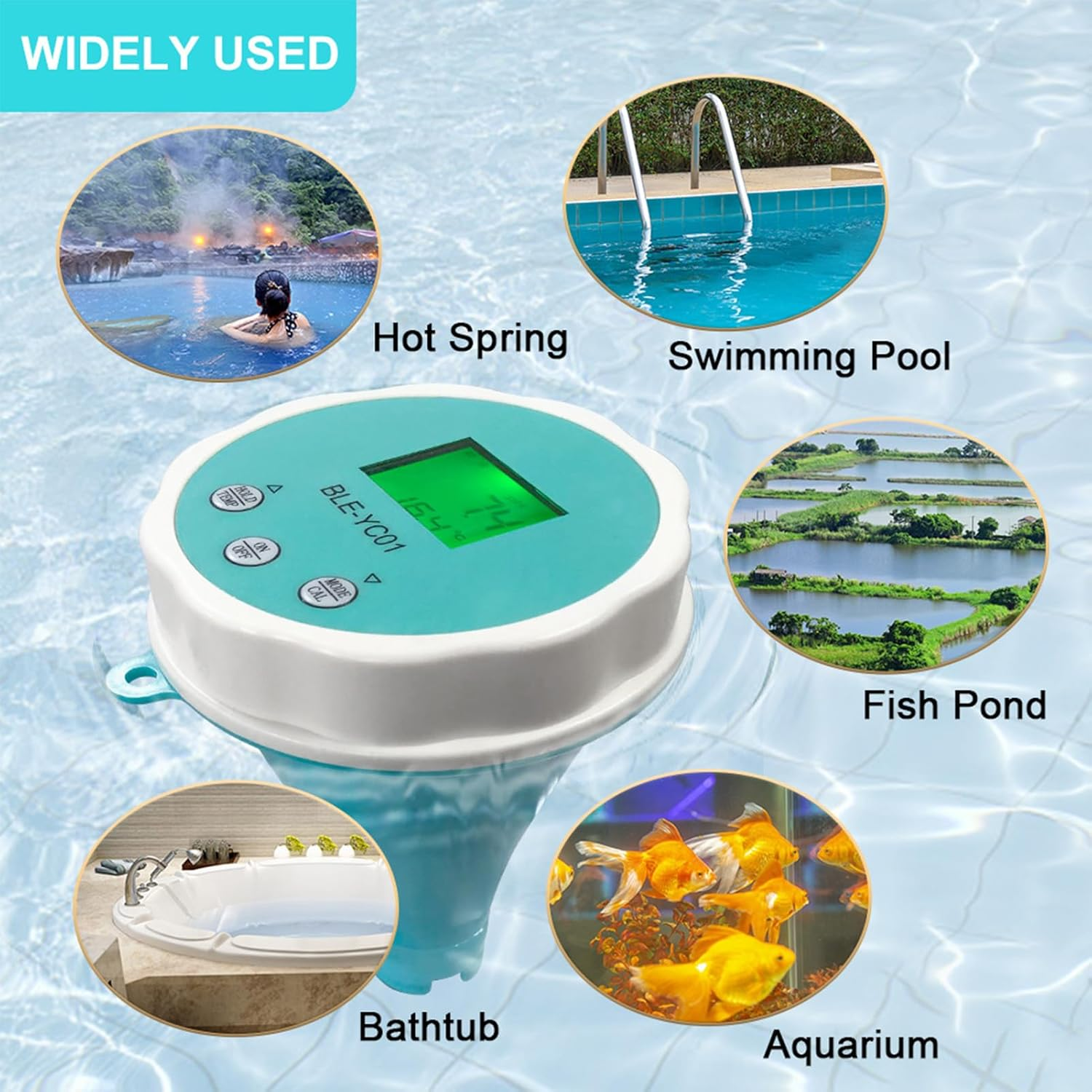 6 in 1 Digital Water Tester, PH EC TDS ORP Temp R Esidual C Hlorine Water Quality Tester, Phone APP Data Synchronization Display Water Testing Meter for Swimming Pool, Aquariums image number 3