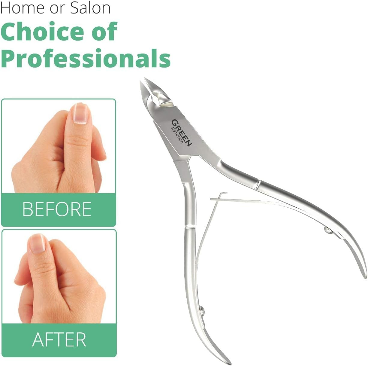 Premium Cuticle Trimmer Stainless Steel Nipper - Sharp Blades with Double Spring - Manicure Pedicure Tool for Home and Salon - Silver Nipper - Pack 1 image number 5