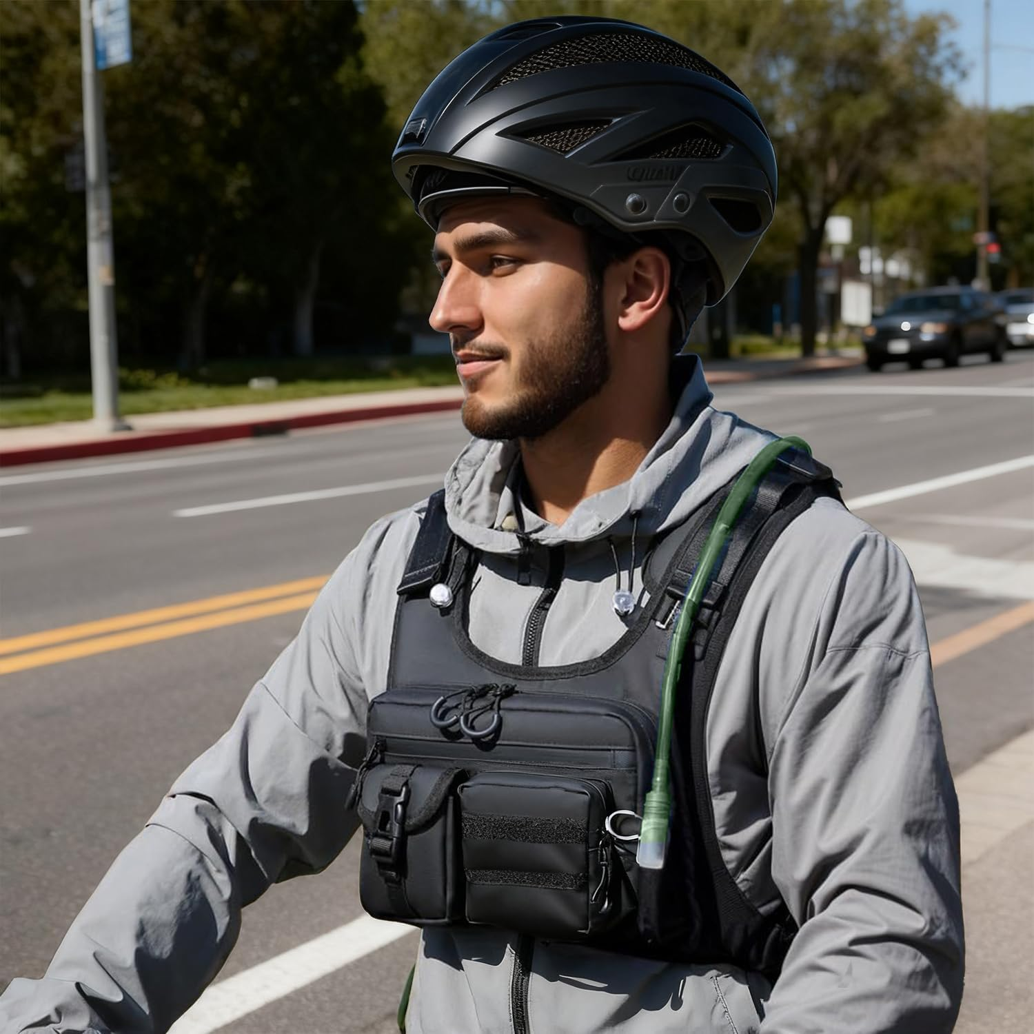 Ultra-Compact Hydration Running Vest: Lightweight Chest Pack with Integrated 2L Reservoir for Multi-Sport Adventures (Hiking, Cycling, Racing) - Unisex Fit