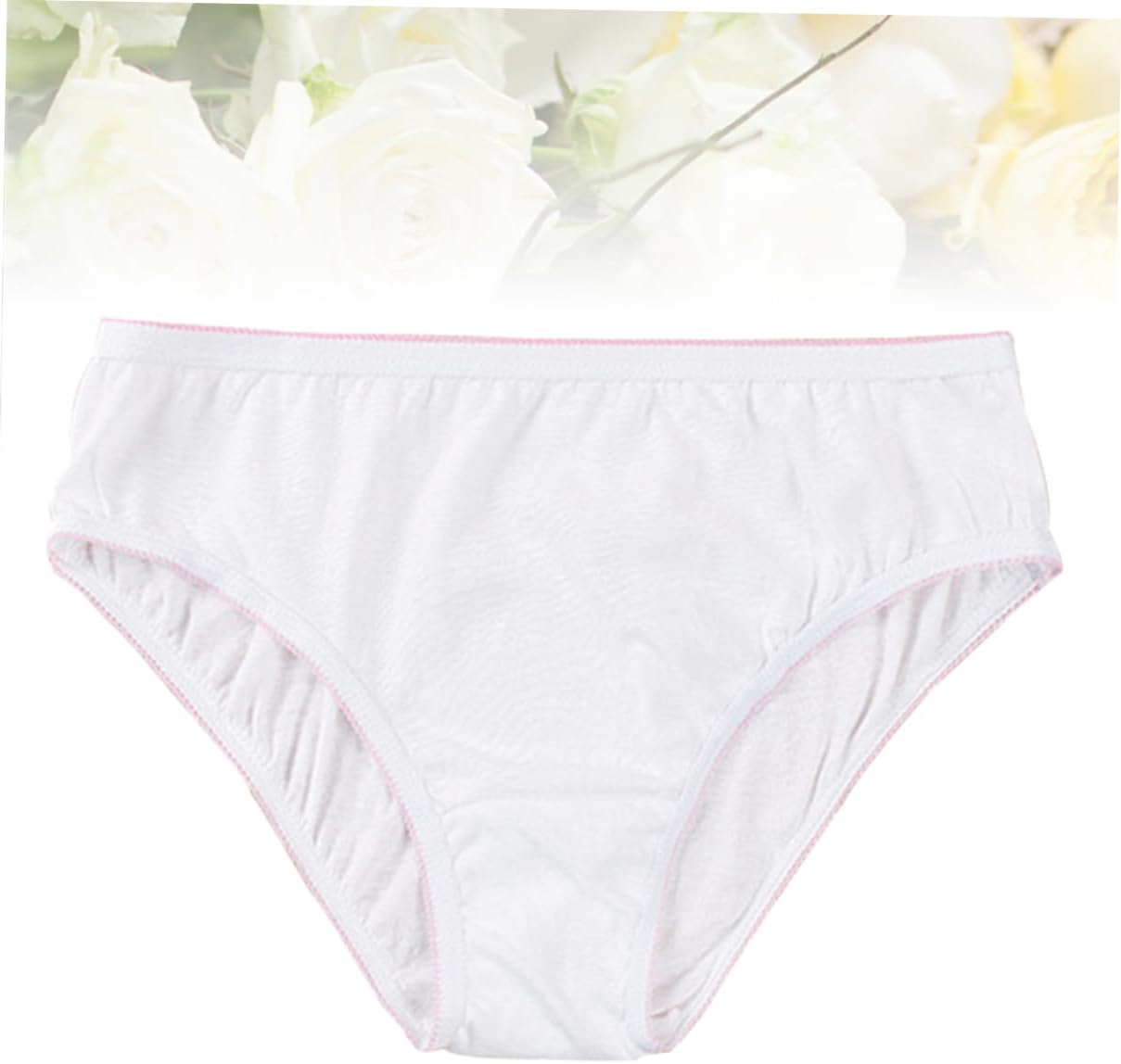 Minkissy Disposable Underpants Underwear Panties Women 2Pcs Cotton Breathable Single Use for Travel Daily Pregnant Postpartum Business Trip Size XL White
