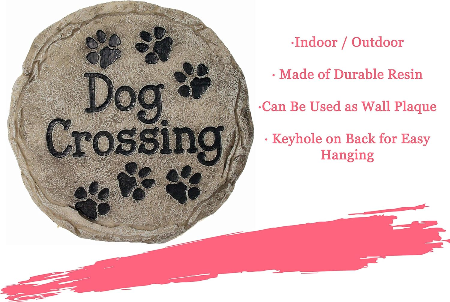 Spoontiques - Garden D&eacute;cor - Dog Crossing Memorial Stepping Stone - Decorative Stone for Garden image number 1