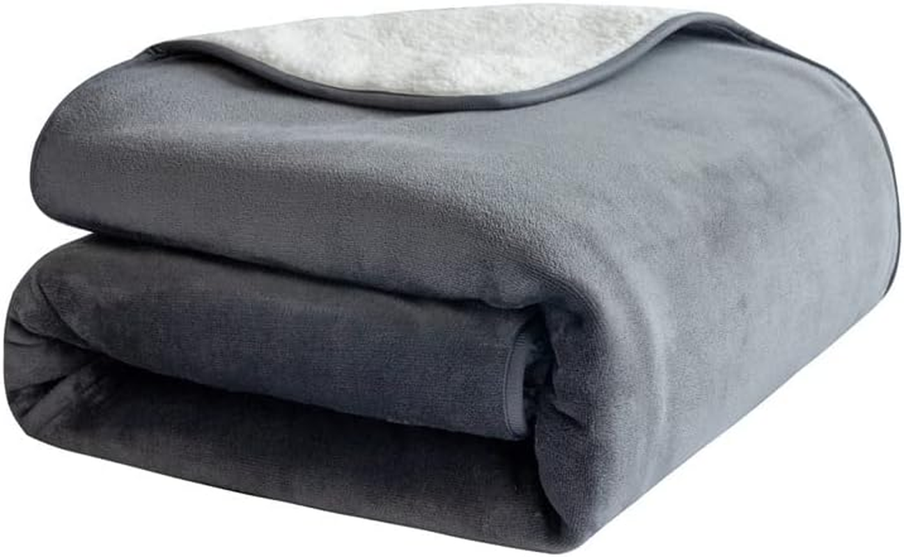 Waterproof Dog Blankets - Cat Blanket Washable for Couch Protection, 3-Layer Flannel and Sherpa Fleece Puppy Blanket, Soft Plush Reversible Throw Furniture Protector, 150 X 127 CM, Grey (150&times;127CM)