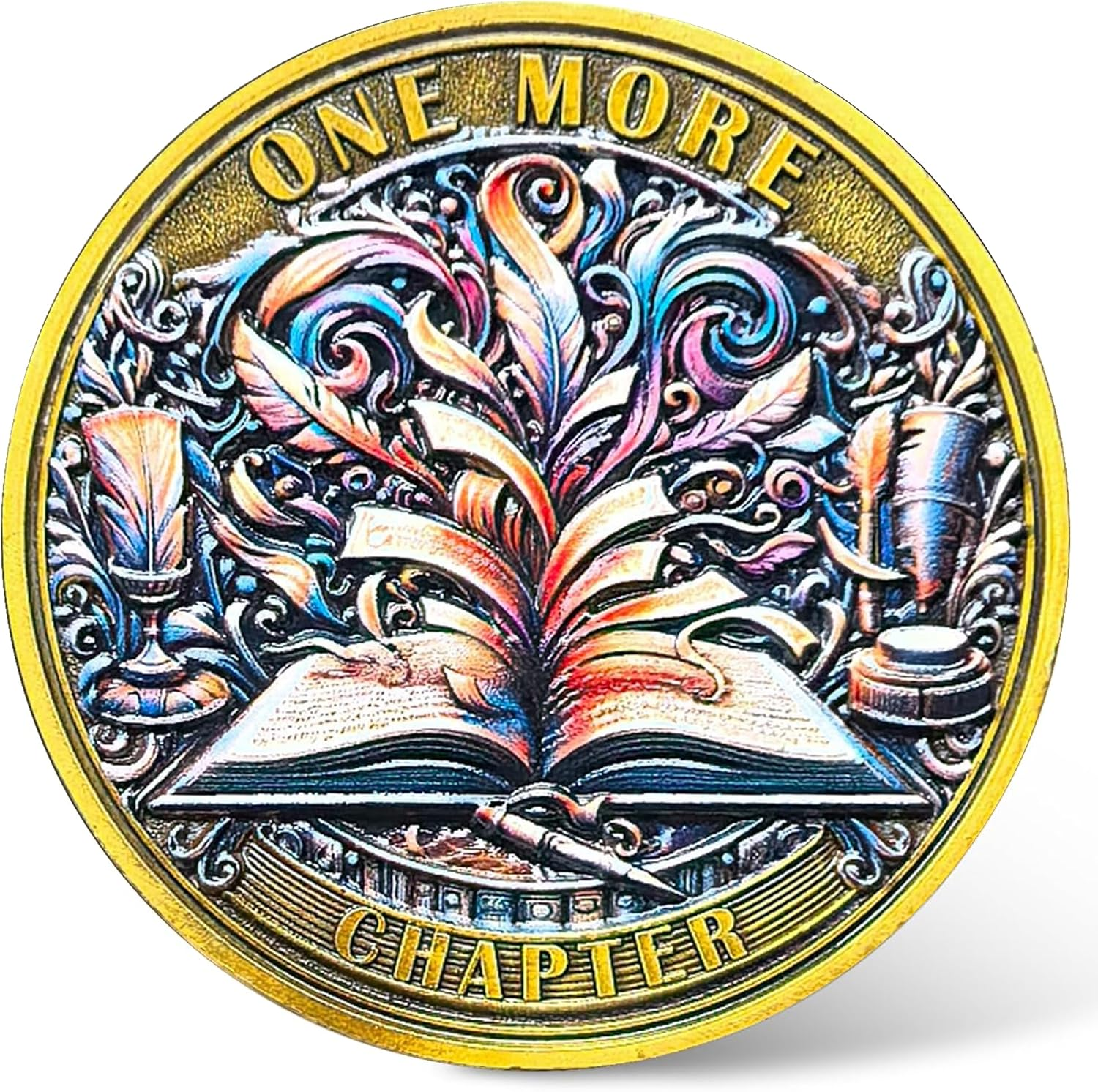 Book Lovers Decision Coin - 'One More Chapter' Vs 'Go to Bed' Dual-Sided Medallion image number 5