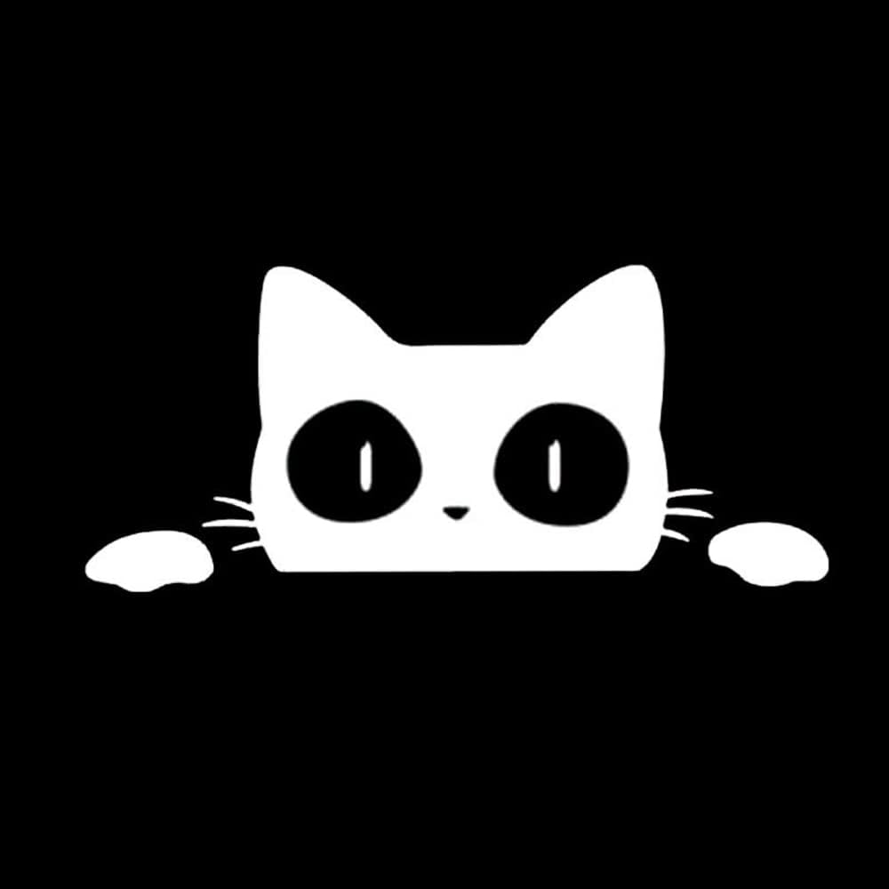 Reflective Reflective Car Sticker Cartoon Cat，Funny Black Cat Stickers,Cat Decal,Car Decal, Window Sticker, Suitable for Cars, Trucks, Laptops, Etc (Black)