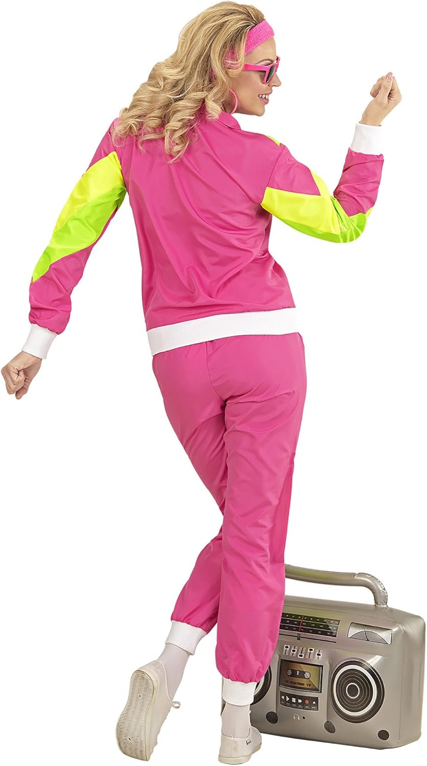 WIDMANN 98819 - Adult Costume 80S Tracksuit, Pink/Yellow/Green, XXXL image number 2