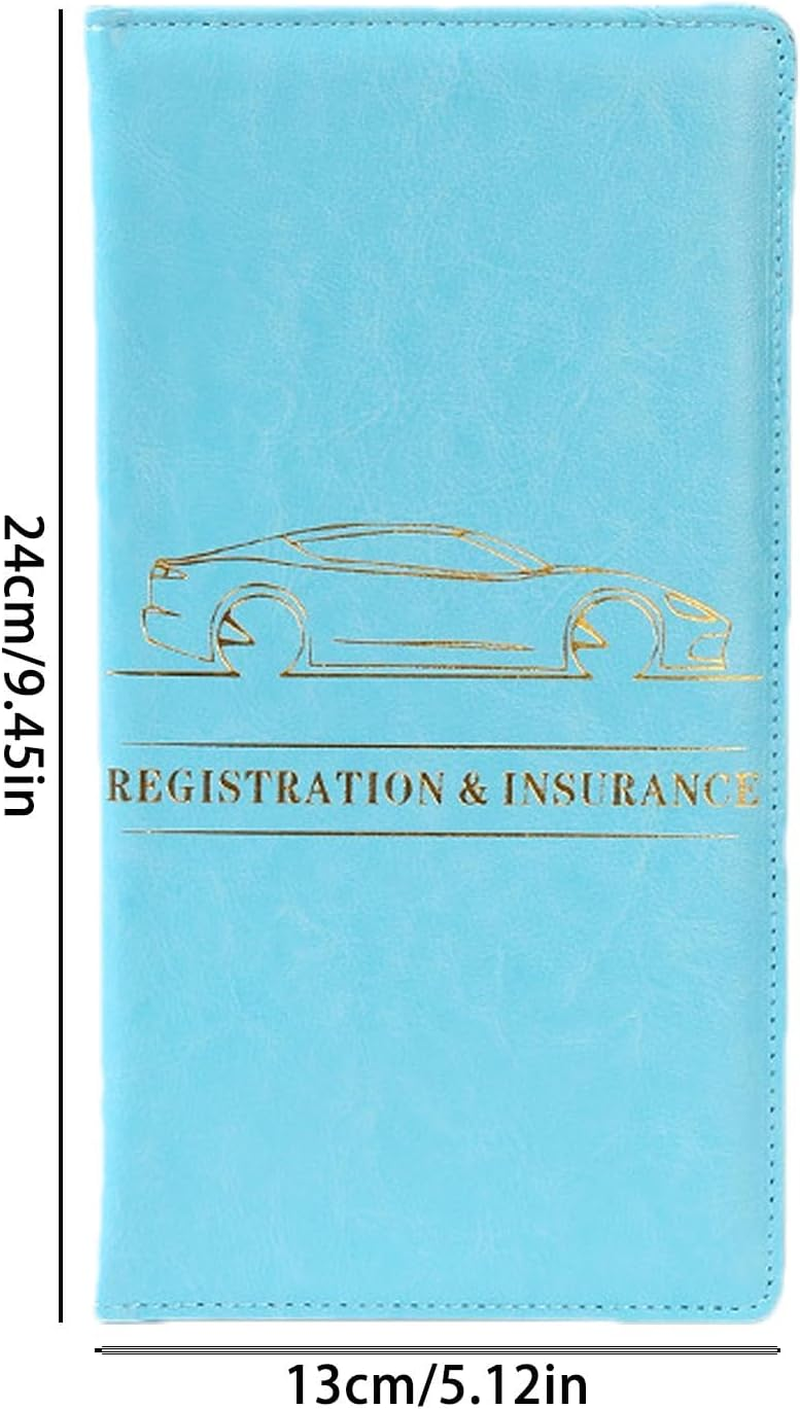 Car Registration and Insurance Holder, Driver'S License Holder Wallet, Car Registration PU Bag Holder - Car License for Motorcycles, Trucks, Boats, Buses - Darkblue image number 4