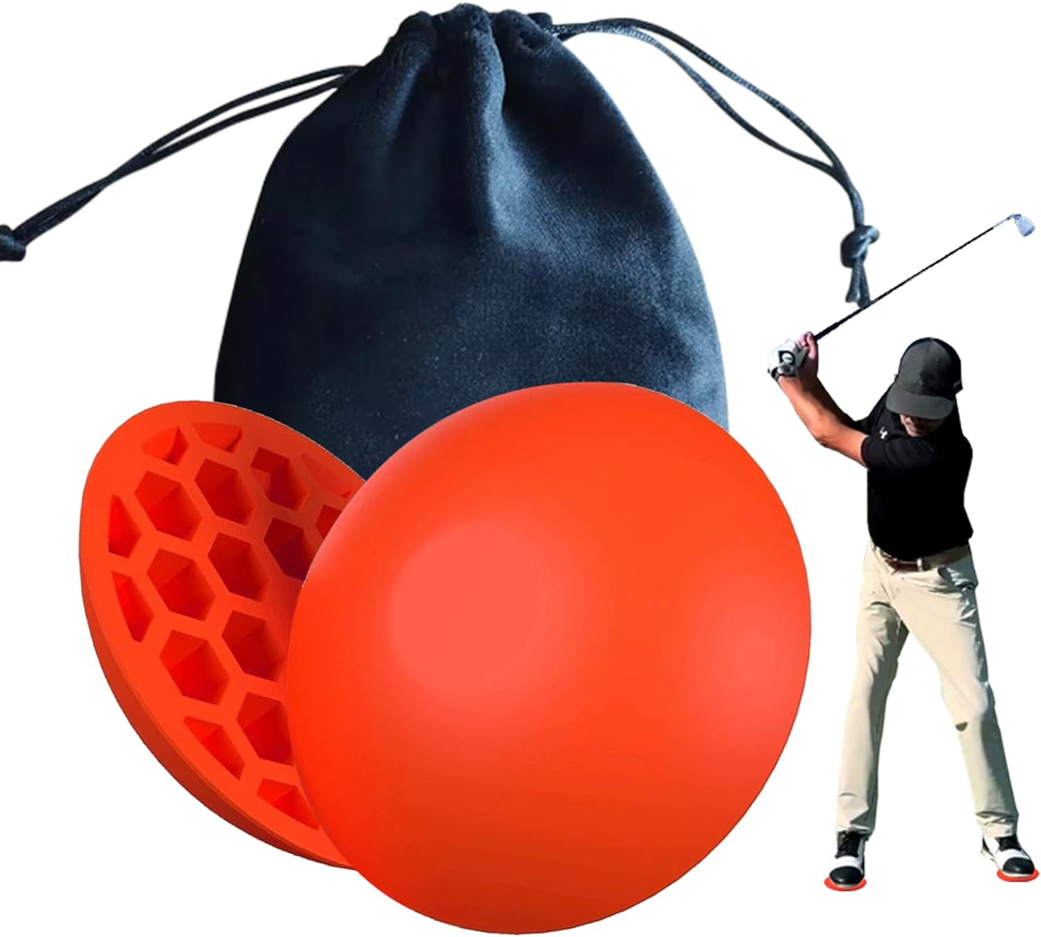 Golf Physical Strength Pad Force Plate | Rubber Force Pedal Exerciser Step Pad for Golf Swing - Golf Accessories for Improved Golf Game, Golf Teaching & Training Aid for Club Practice Equipment image number 2