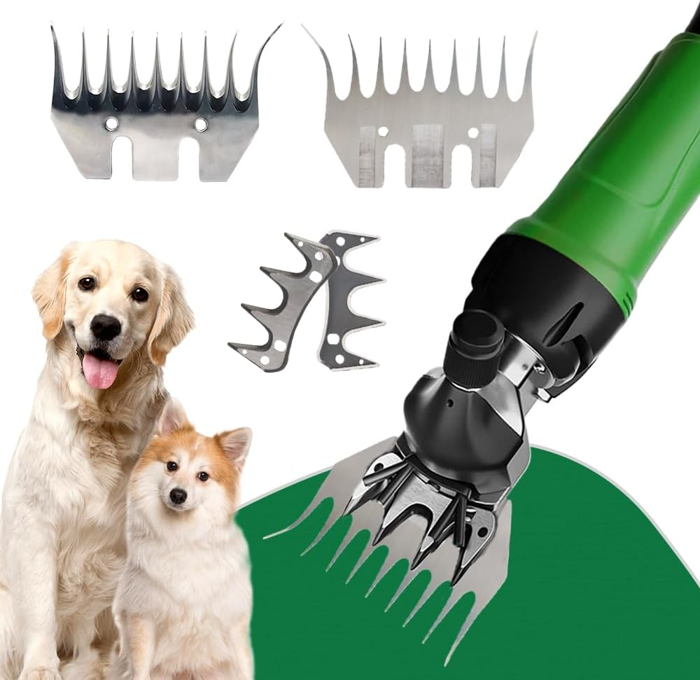 Sheep Shears Blades 9-Tooth Wool Shearing Comb and Cutter Blade Set for Alpaca Goats Wool Cutter Grooming Trimmer(9T Scimitar+Front Blade) image number 4