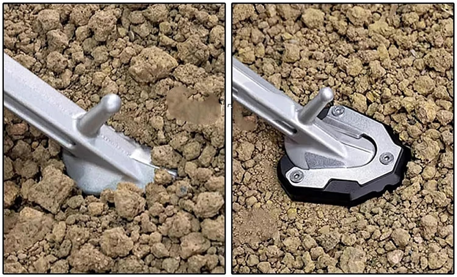 MKDRSRU Fit for Tiger 1200 GT Pro for TIGER 1200 GT Explorer 2023 2024 Motorcycle Kickstand Foot Side Stand Extension Pad Support Plate(Black) - Red image number 4