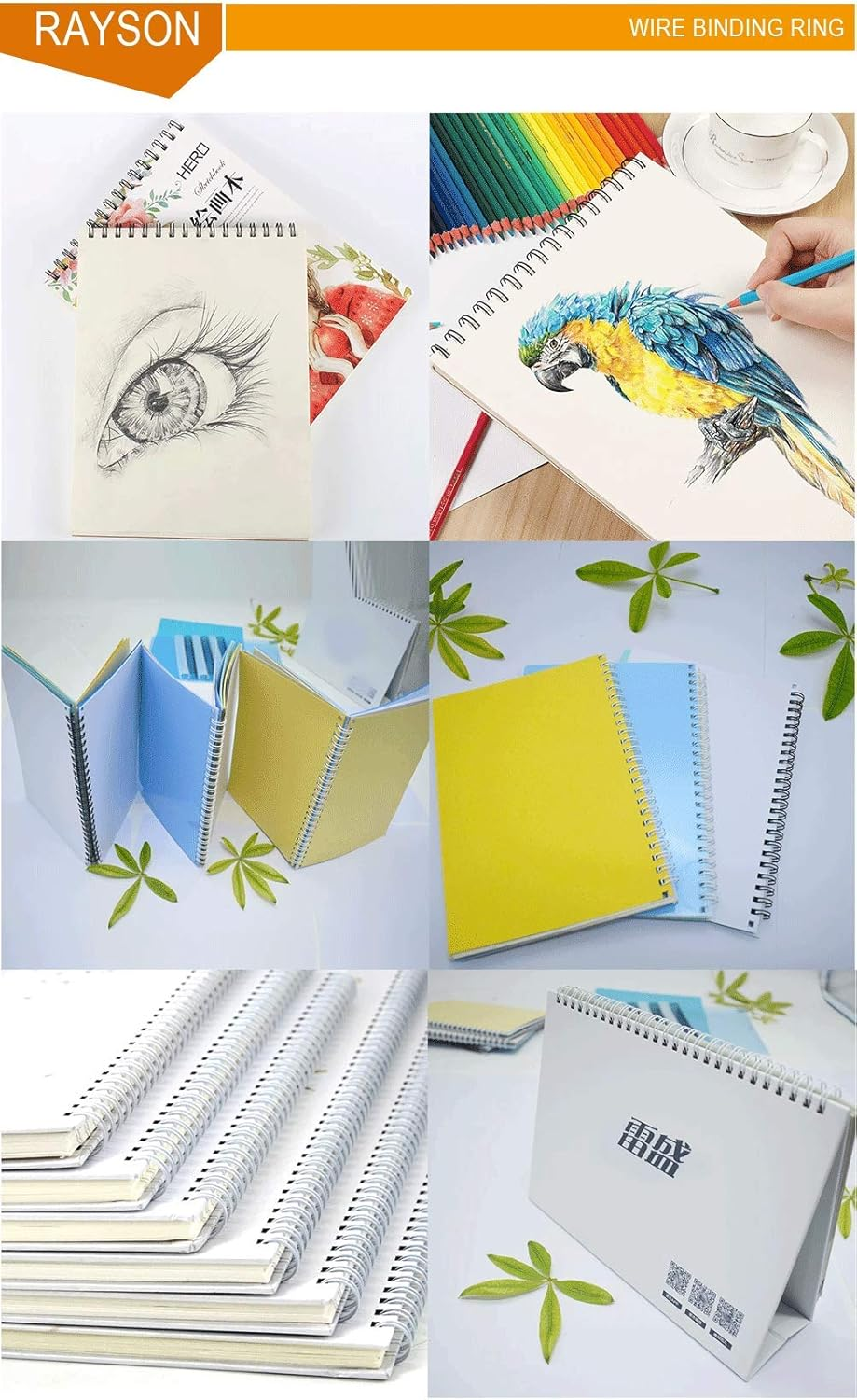 Rayson Double Loop Binding Wires 1/4 Inch - 3 to 1 Pitch Wire Binding Capacity 20 Sheets, 11 Inch Length, 32-Loop Black Wire Ring Pack of 100 to Bind Reports and Projects image number 4