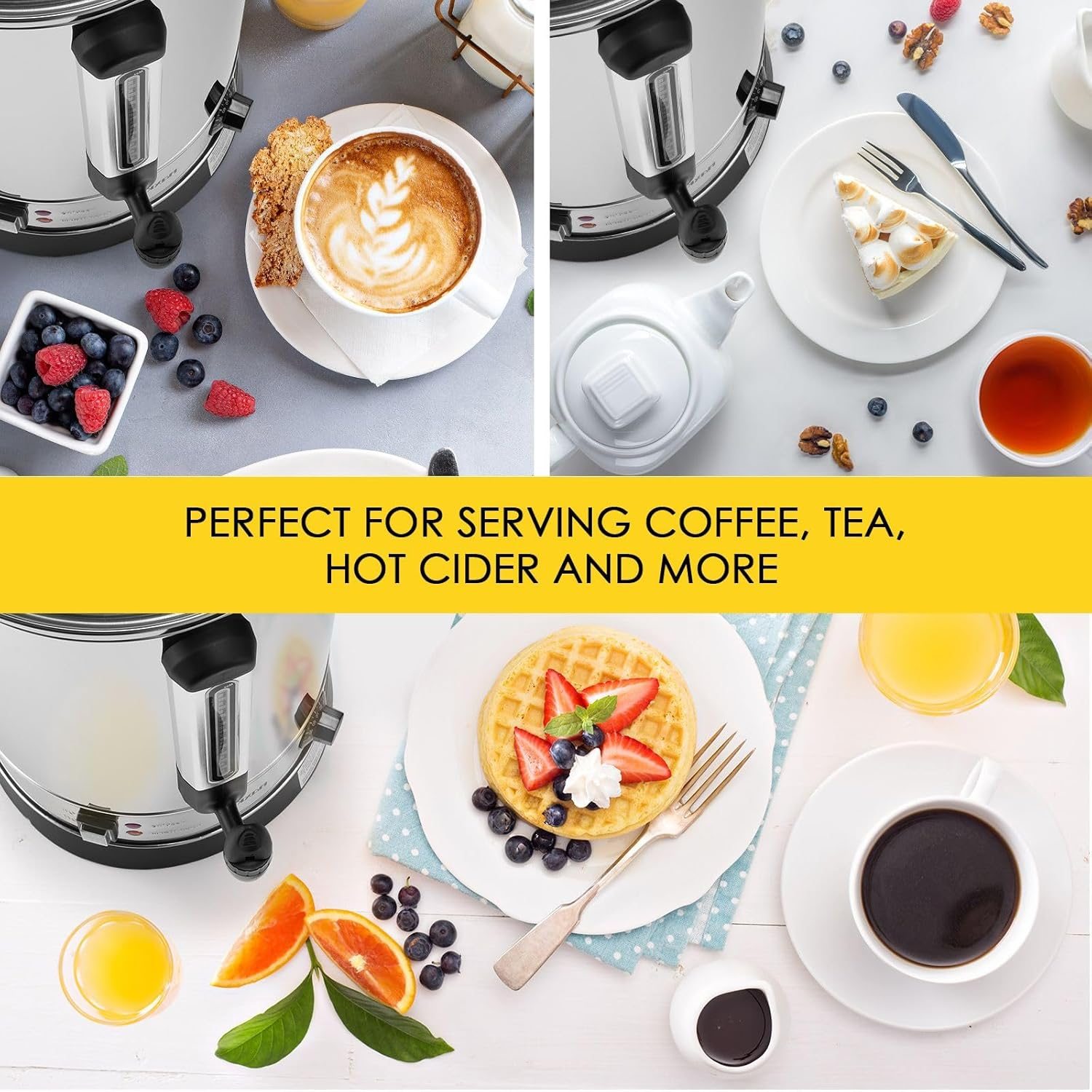 Maxkon 23.8L Urn Kettle Water Dispenser Instant Hot Cold Tea Coffee Maker Commercial Home Camping Boiler Machine Stainless Steel with Tap image number 4