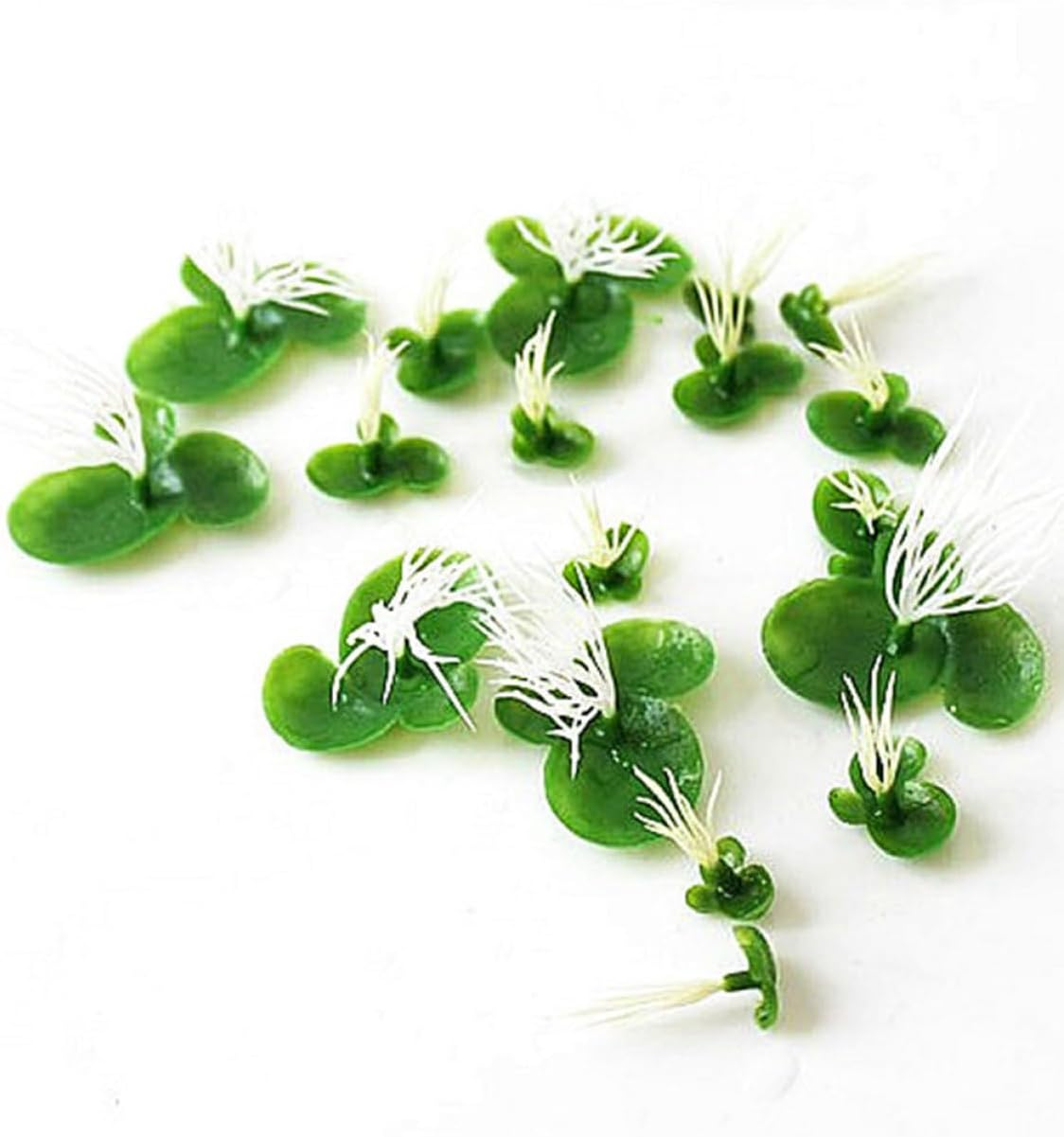 Housoutil 54Pcs Fake Duckweed Aquarium Plants Lifelike Floating Decorations for Fish Tank Premium Lightweight for Natural Aquatic Landscapes Fish image number 6