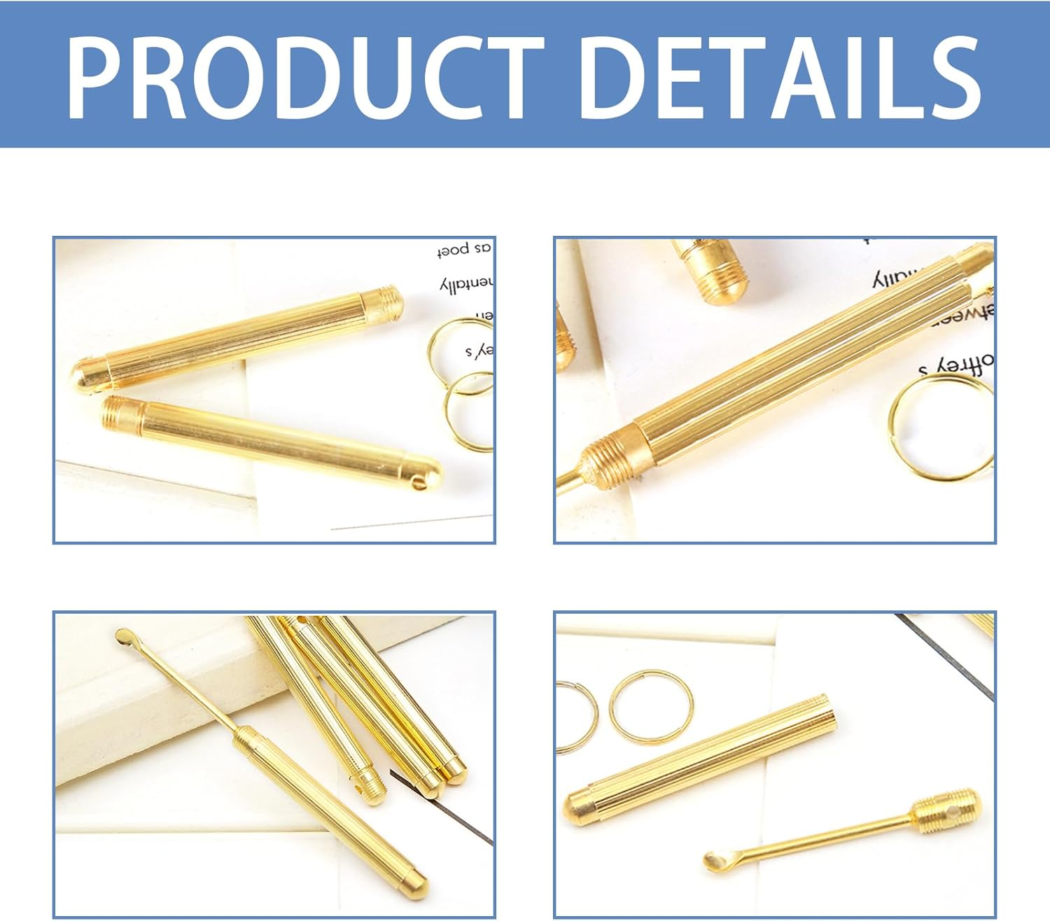 10 PCS Mini Spoon, Retro Shovel Powder Ideal Pendant Necklace Teaspoons,Metal Coke Spoon, for Filling Salt, Herbs, Coffee, Spices, Sugar (Gold) image number 2