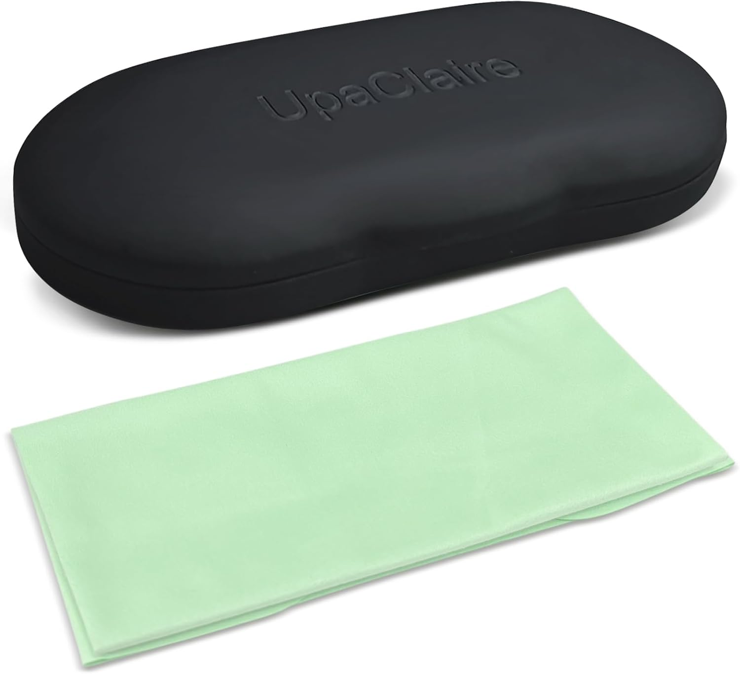 Upaclaire Clip-On Glasses Case Slim Hard Shell Ultra-Light Retro Flat Glasses Storage Box Compression Resistant Black