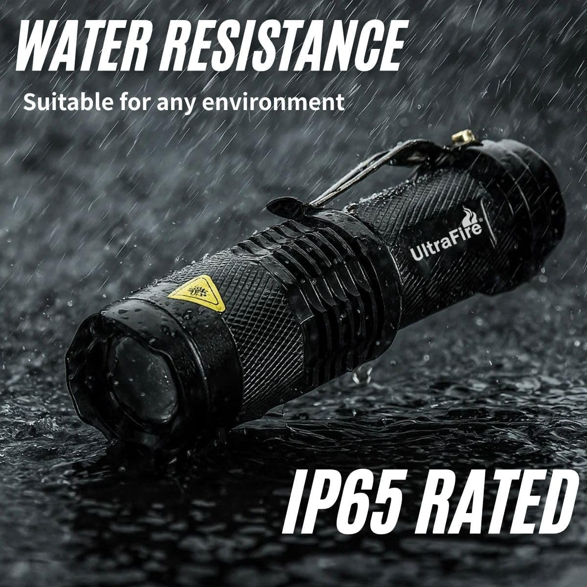 ULTRAFIRE 3 Pack Mini LED Torch Single Mode Zoomable Small Flashlight, 300 Lumens Bright Pocket Torch SK68 image number 1