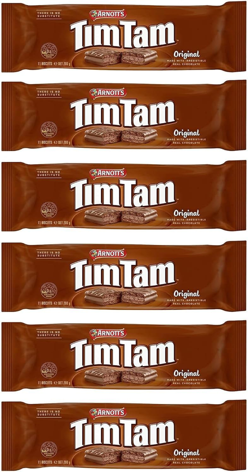 TIM TAM Cookies Arnotts-6 Packx 200G-Australian Original Chocolate Biscuits-66 Biscuits Total image number 4