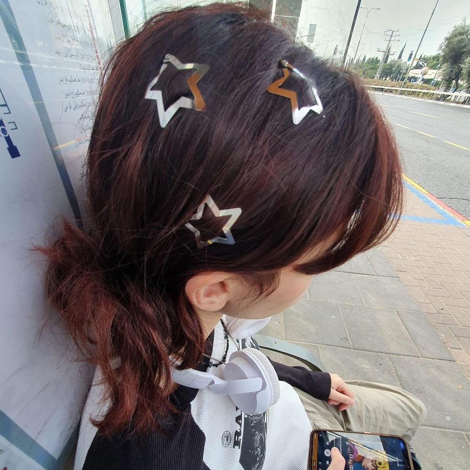 GKETN 30 PCS 1.61" Star Hair Clips Snap Hair Barrettes Non Slip Star Hair Accessories for Girls Women 2000S Y2K Silver Metal Hair Clips - 1.61In - Silver - 30 Pcs image number 4