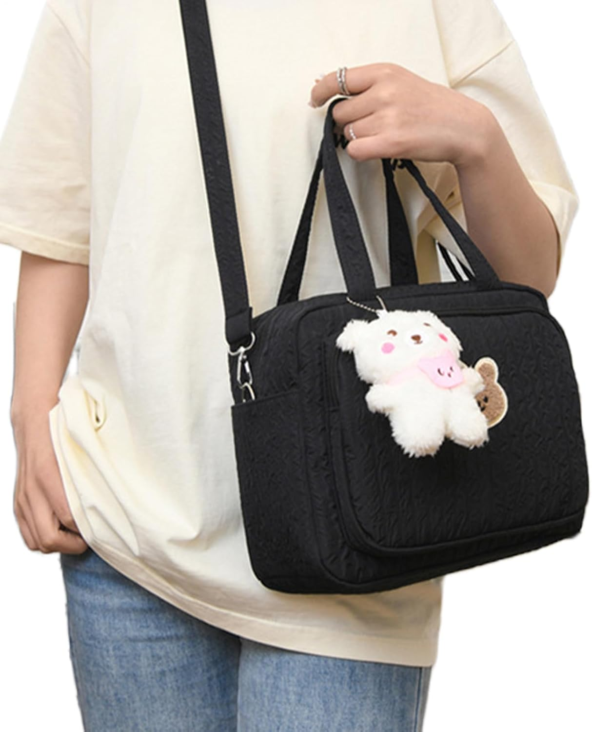 Diaper Bag - Carry Bag with Large Capacity | Windel Organizer for Room and Car For, Durable Travel Wrap Pocket, Portable Holder with Multiple Compart - Beige image number 2