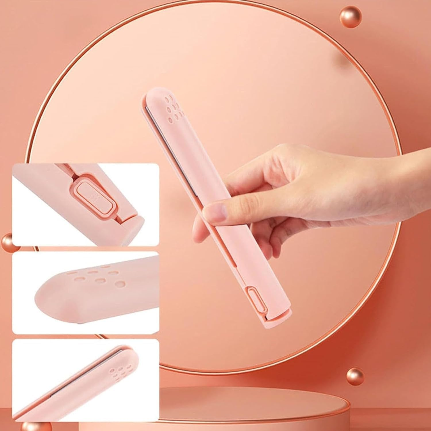 Portrait Mini Dual-Purpose Curling Iron - 1/2 Inch Ceramic Hair Curler, Travel Curling Wand (D) image number 2