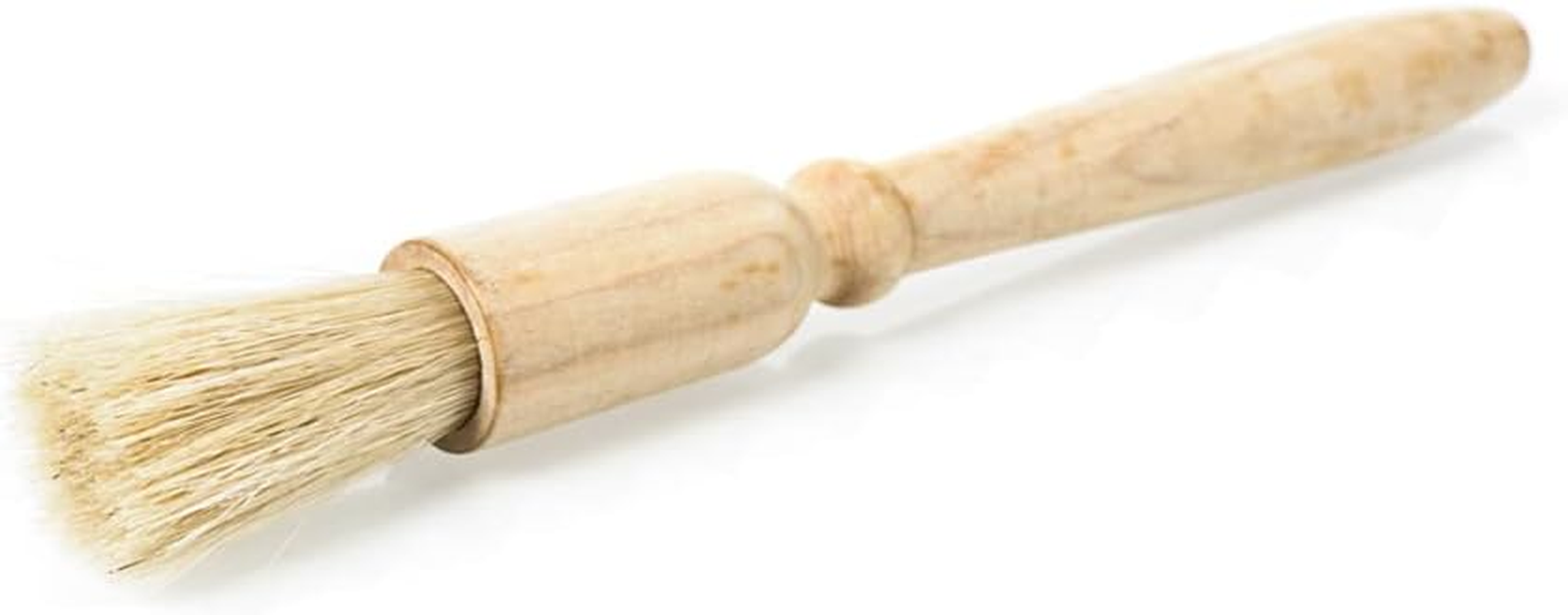 ANGIX 1 X Wooden Pastry Brush | Helpful in the Kitchen | Ideal for Applying Oils, Glazes, Milk, and Other | with a Comfortable round Wooden Handle | Size 2Cm X 2Cm X 19Cm