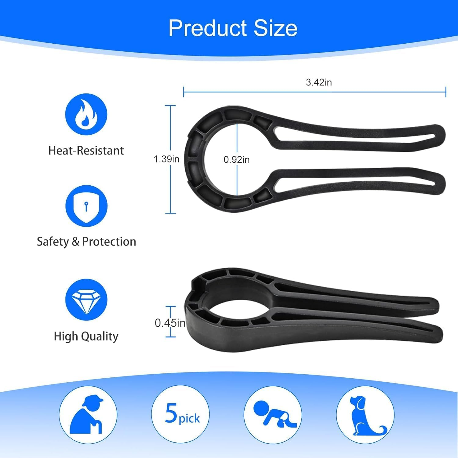 5 PCS Universal Stove Knob Covers for Child Safety, Heat-Resistant Gas Oven Knob Locks with Strong Adhesive, Baby Proofing Stove Guard to Prevent Kids & Pets from Turning On image number 5