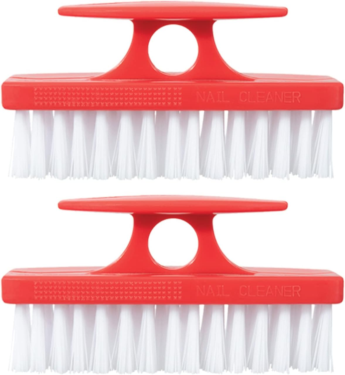Superio Nail Brush for Cleaning Fingernails, Nail Scrubber Brush, Toe Foot Hands Fingernail Brush Cleaner- Small Scrub Brush- All-Purpose Stiff Cleaning Brush for Home, Kitchen, Work, (2, Red) image number 4
