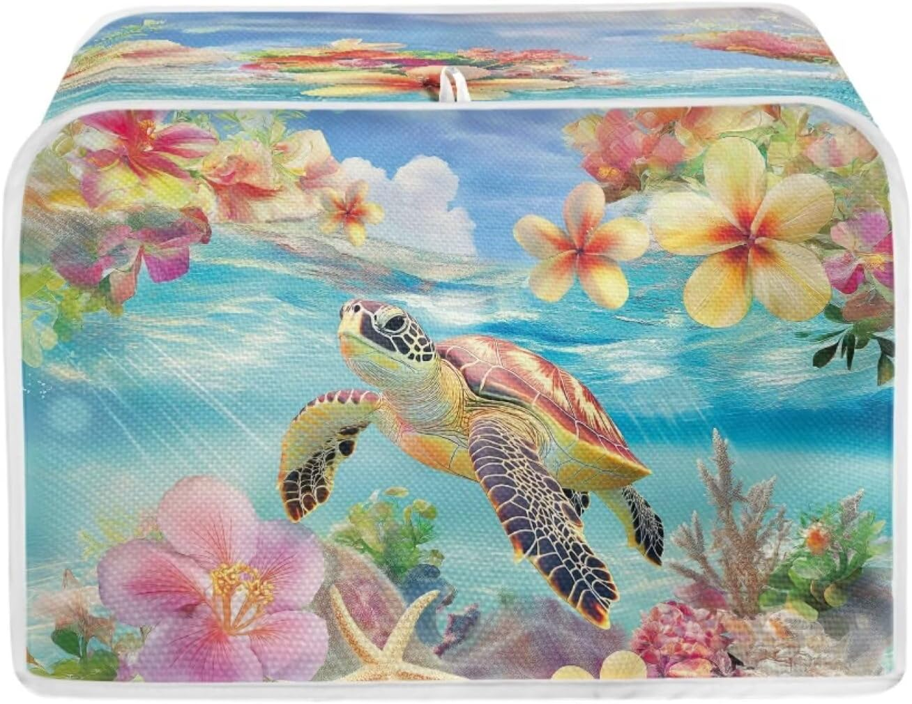 Wanzuoeng Aztec Tribal Toaster Cover 2 Slice, Horse Sunflower Print Microwave Toaster Oven Cover Dustproof Washable, Lightweight Bread Machine Cover for Home, Kitchen Accessories