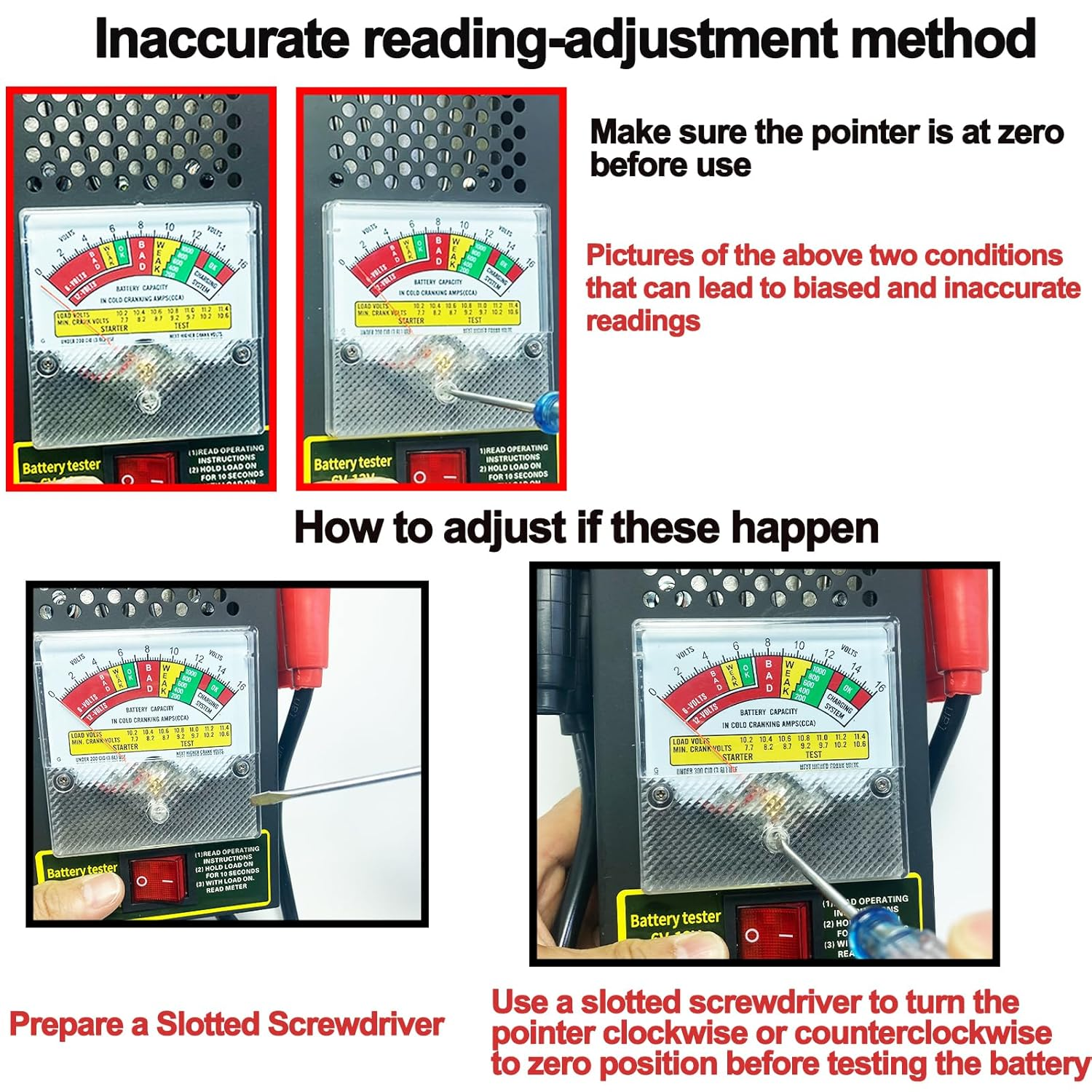 Battery Load Tester, Car Battery Load Tester 6V 12V Battery Alternator Tester with Voltmeter and Alligator Clips for All Batteries Car, Rvs, Motorcycles, ATV, Boats image number 1