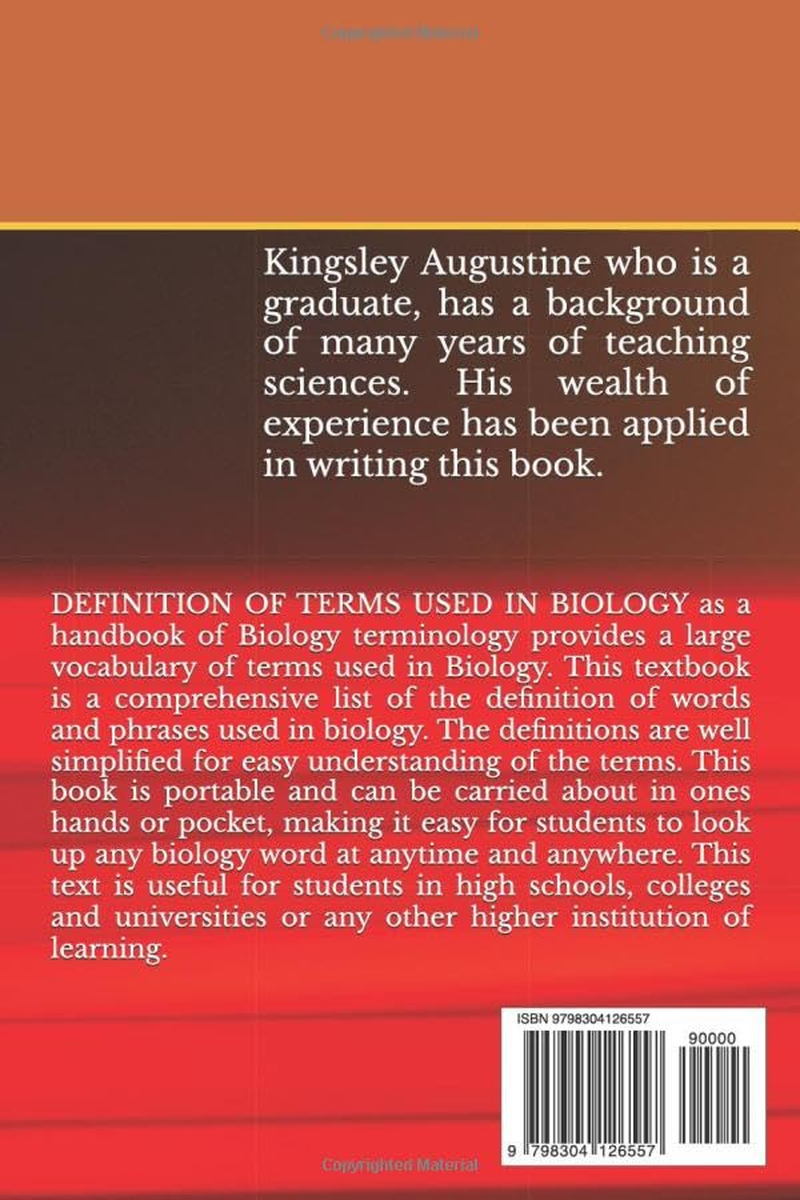 DEFINITIONS of TERMS USED in BIOLOGY: a Handbook of the Meaning of Terms Used in Biology image number 1