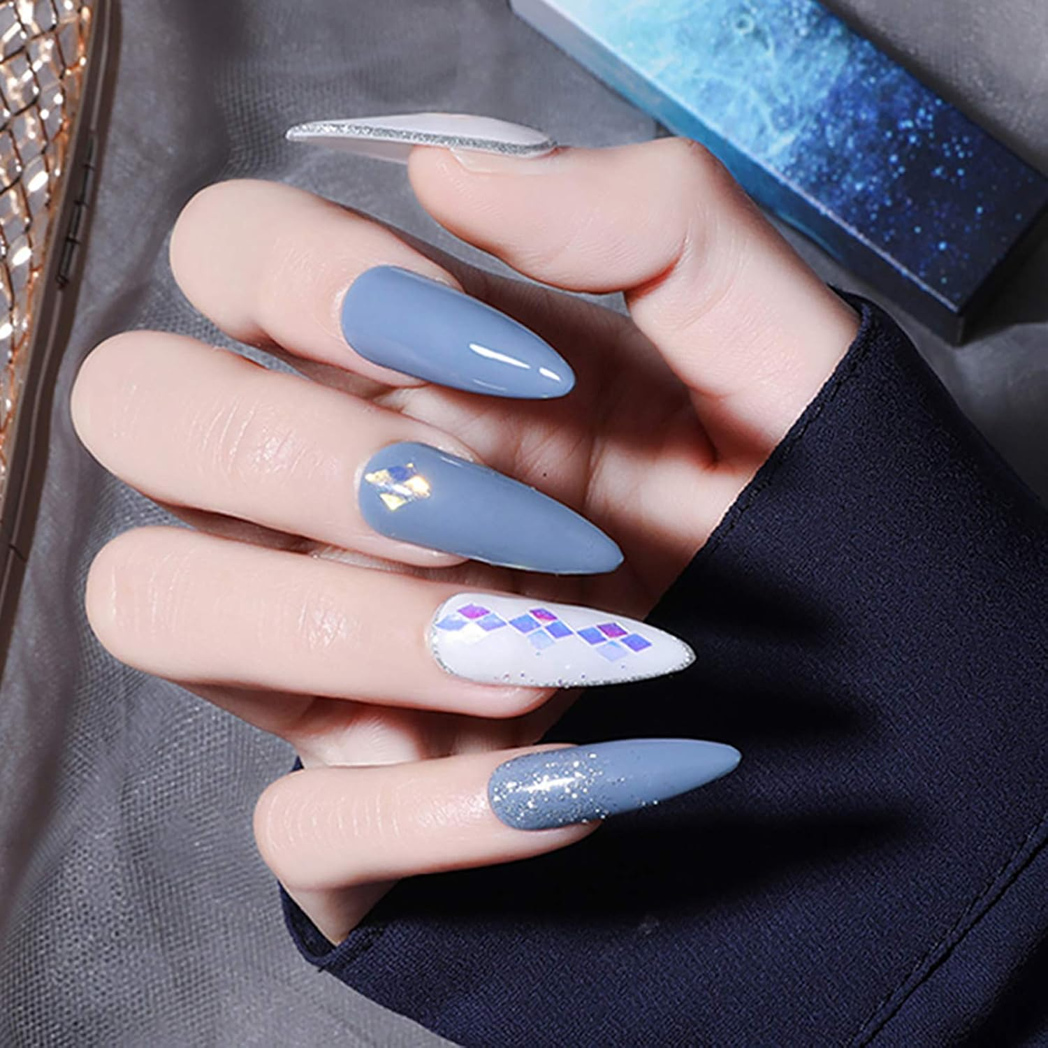 2 Big Boxes Geometric Sequins Five-Pointed Star Sequin Jewelry Holographic Nail Sparkle image number 1