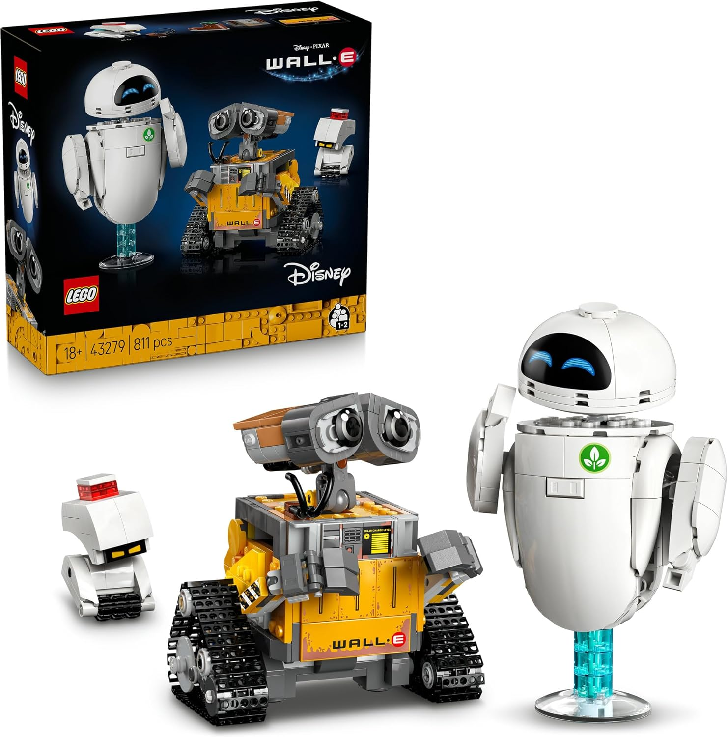 LEGO&reg; ǀ Disney and Pixar Wall-E and EVE 43279 Animated Film Fantasy Buildable Kit, Fun Couples&rsquo; Activity for Date Night, Makes a Creative Toy-Giving Idea for Adult Building Fans of the Characters image number 6