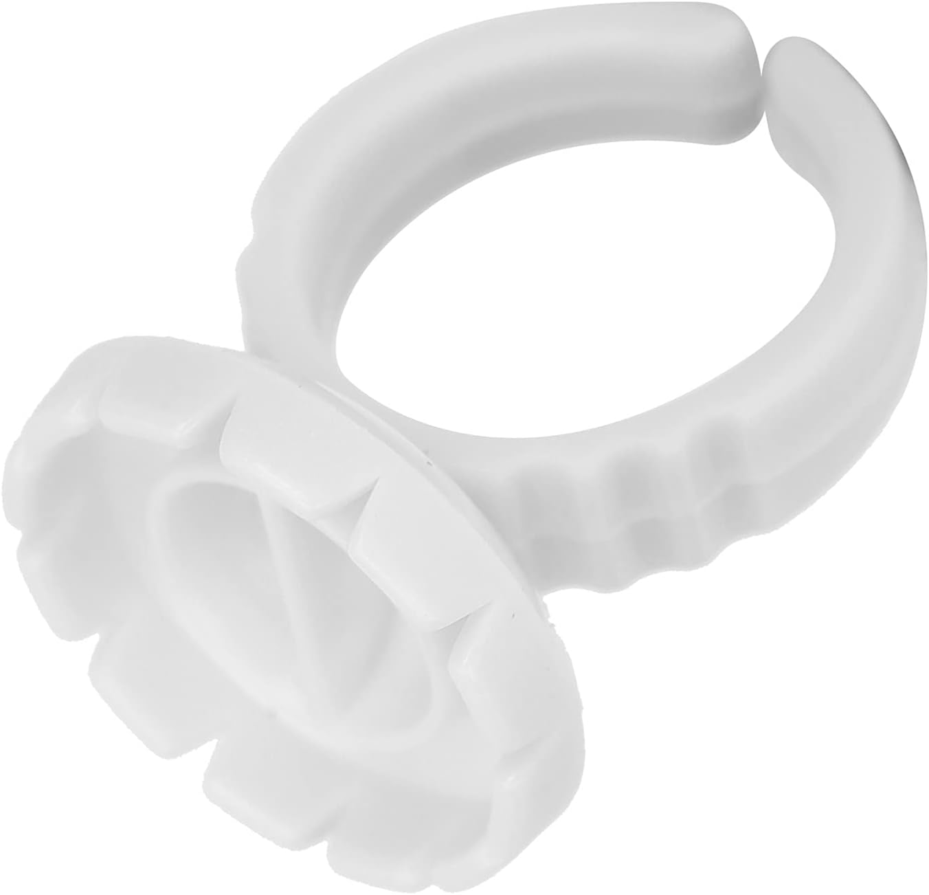 Pack of 100 Adhesive Rings for Eyelash Extensions, Disposable Eyelash Glue Ring, Cup, Glue Cup, Eyelash Extension, Glue Holder for Eyelash Extension (100 White Pack) image number 4