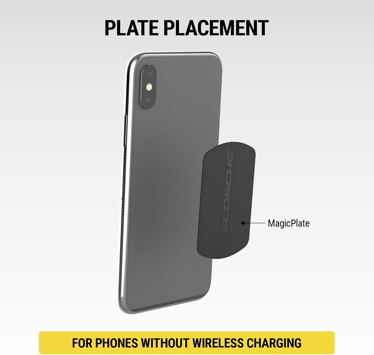 Scosche MPLT54T-2PKBP0 Magicmount Replacement Plate Kit for Magnetic Car Phone Mount Holder, Metal Plates W/Extra Strength Hold for Smartphone, Tablet, Magnet Cell Phone Stand & Phone Case, Pack of 2