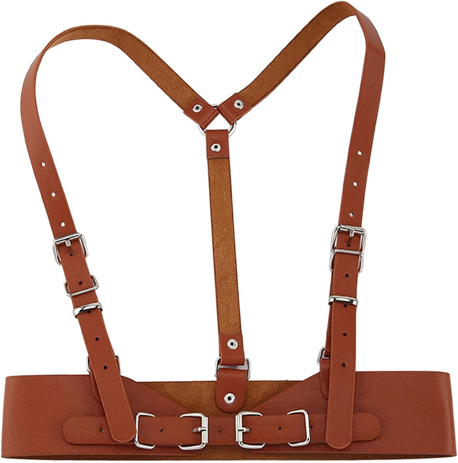 Stylish Underbust Corset PU Leather Womens Waist Belt for Steampunk Fashion - Black image number 5