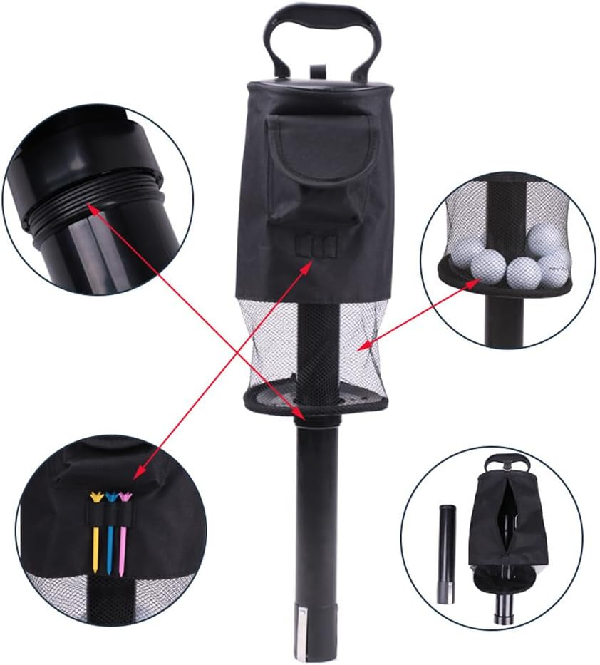 Golf Ball Shag Bag 60-70 Balls Practice Pick up Holder Receiver Tube Collector image number 4